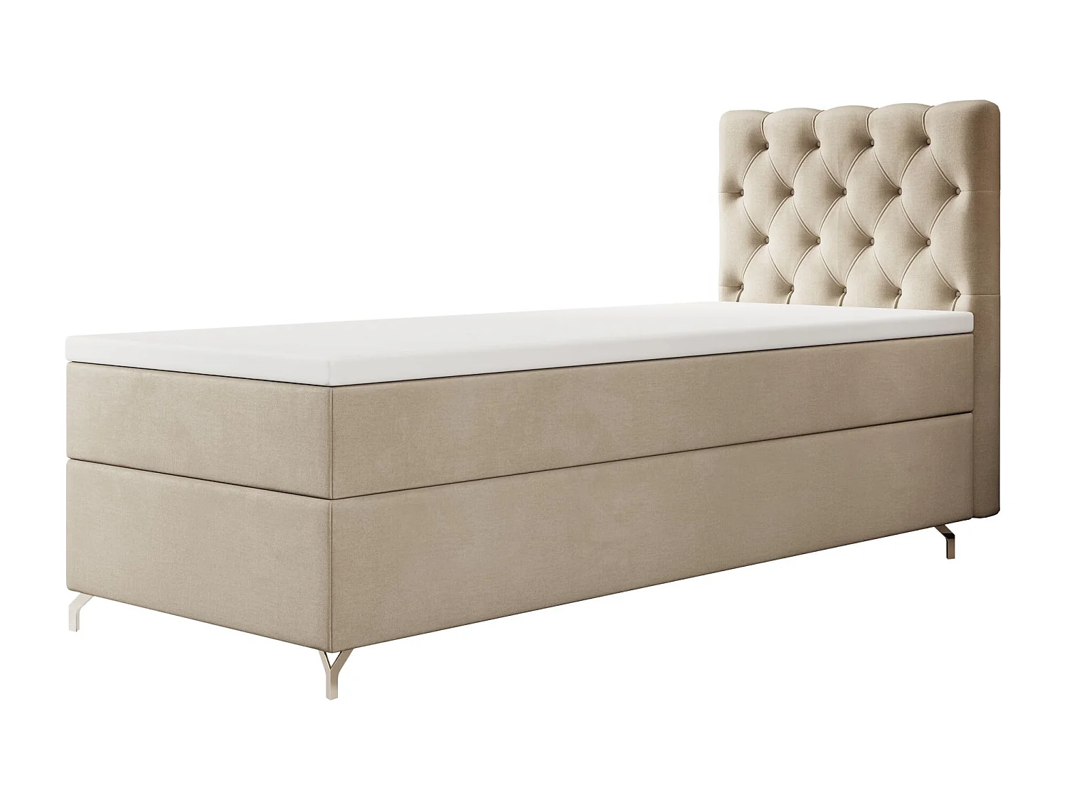 BOXBETT CHESTER 90x200 Monolith 02 avec matelas H3 et surmatelas lit avec coffre, lit simple, lit d'hôtel, chambre, avec rangement