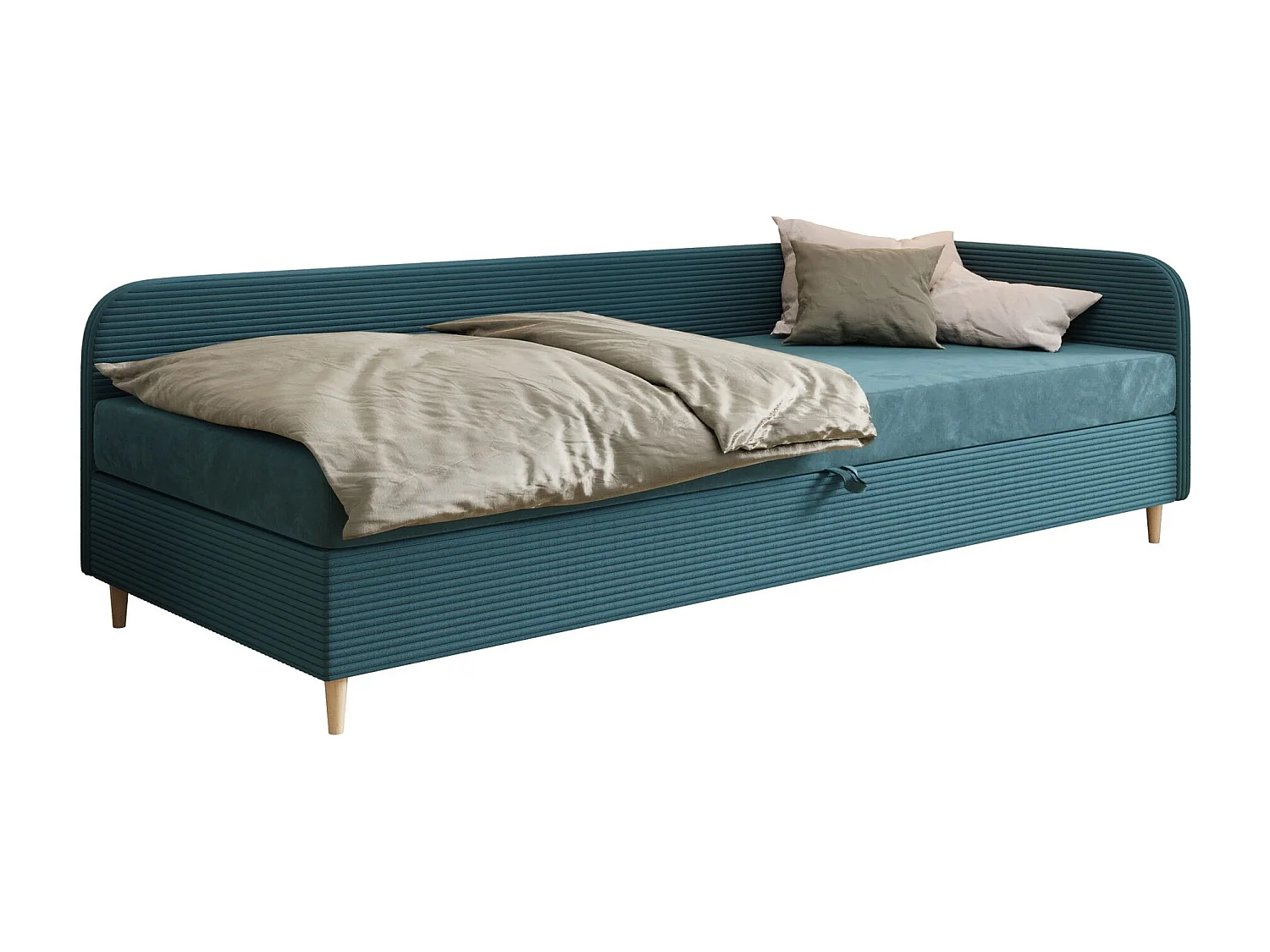 BEDANTE Bett MIKO 90x200 RIVIERA 76+LINCOLN 75 Blau Bett Jugendbett Einzelbett Hotelbett Matratze Schlafzimmer Stauraum