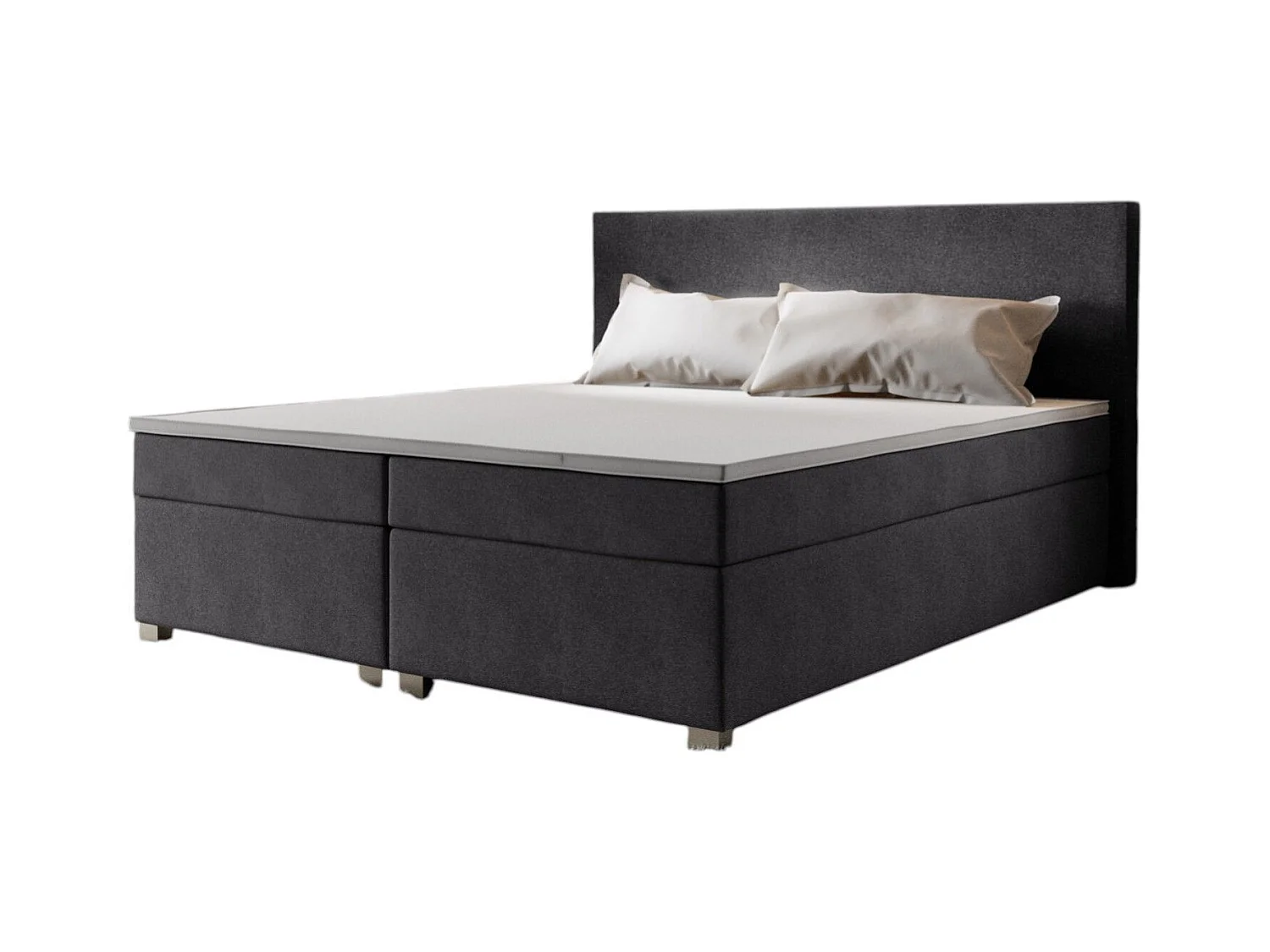 BEDANTE lit boxspring SIMPLE 160x200 COSMIC 97 gris lit coffre de lit lit double lit d'hôtel surmatelas matelas chambre à coucher rangement