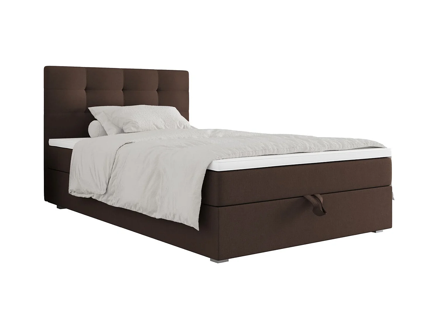 BEDANTE Boxspringbett FADO 11 80x200 Cosmic 800 Dunkelbraun Bett Bettkasten Einzellbett Hotelbett Topper Matratze Schlafzimmer Stauraum