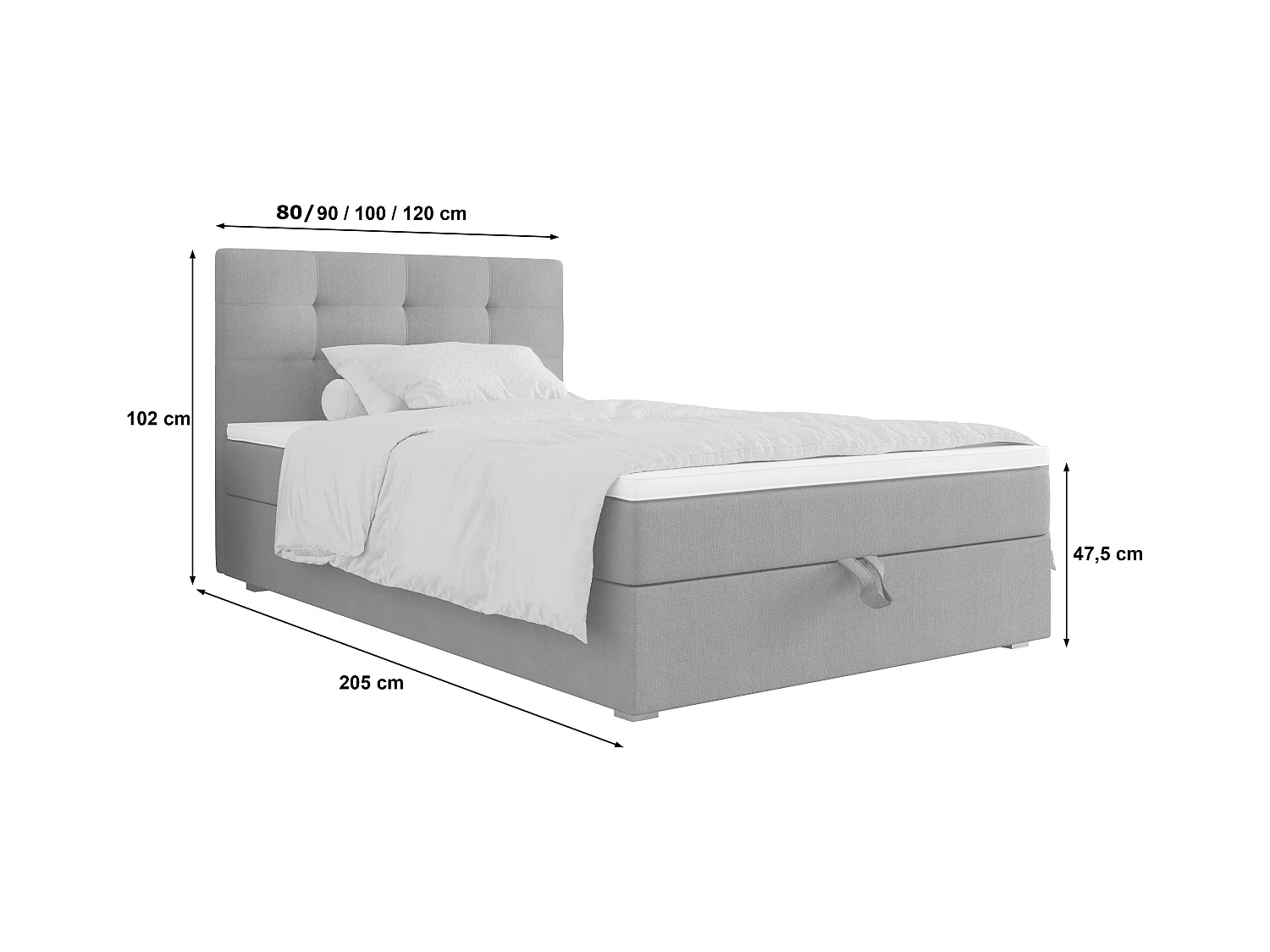 BEDANTE Boxspringbett FADO 11 80x200 Cosmic 800 Dunkelbraun Bett Bettkasten Einzellbett Hotelbett Topper Matratze Schlafzimmer Stauraum