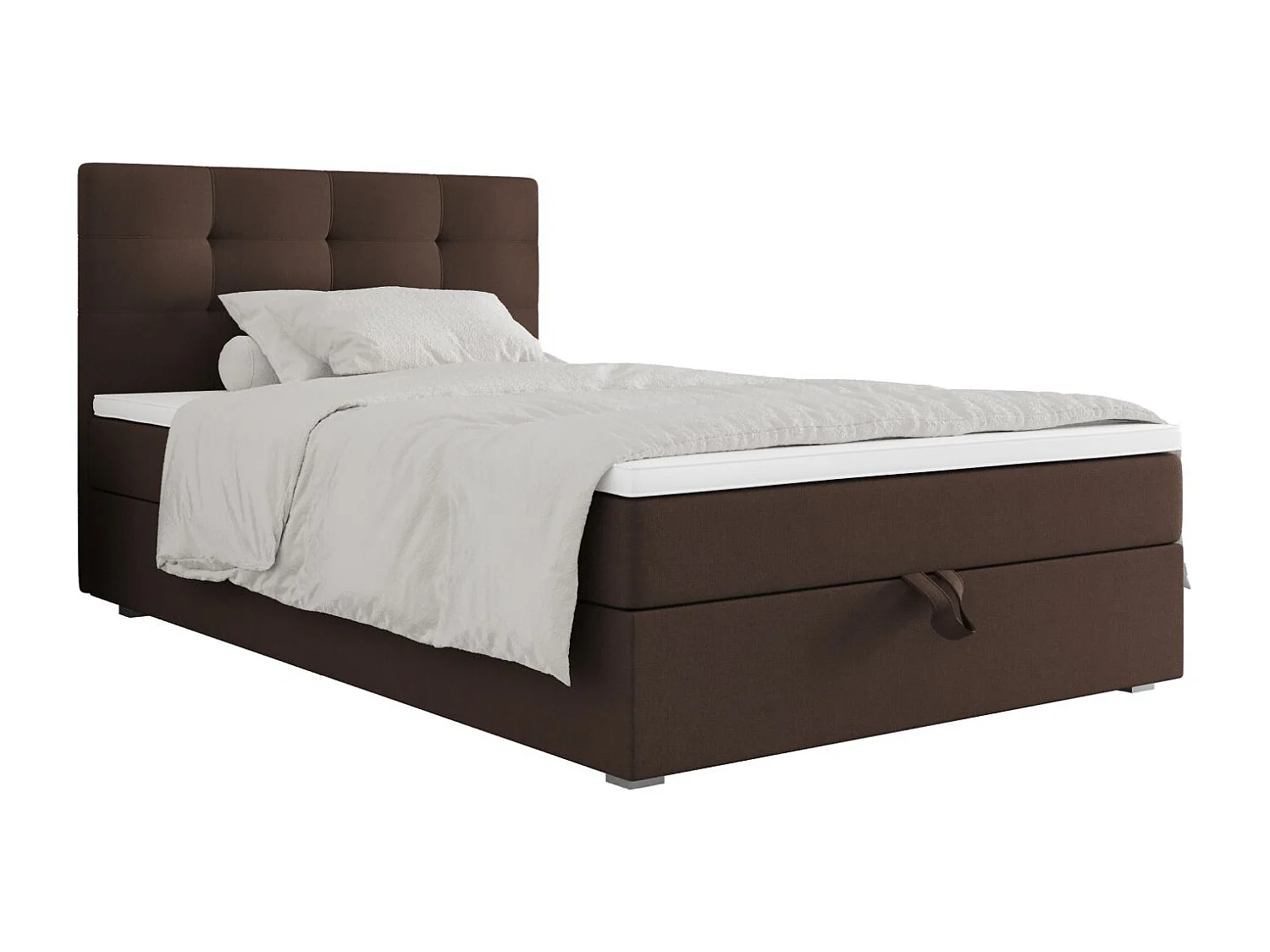 BEDANTE Boxspringbett FADO 11 80x200 Cosmic 800 Dunkelbraun Bett Bettkasten Einzellbett Hotelbett Topper Matratze Schlafzimmer Stauraum
