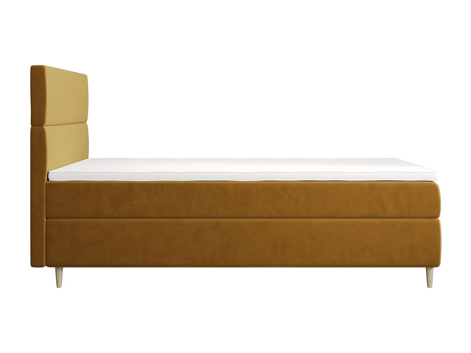 BEDANTE Lit boxspring FLO 80x200 Itaka 33 Orange Lit Coffre Lit simple Lit d'hôtel Surmatelas Matelas Chambre Rangement