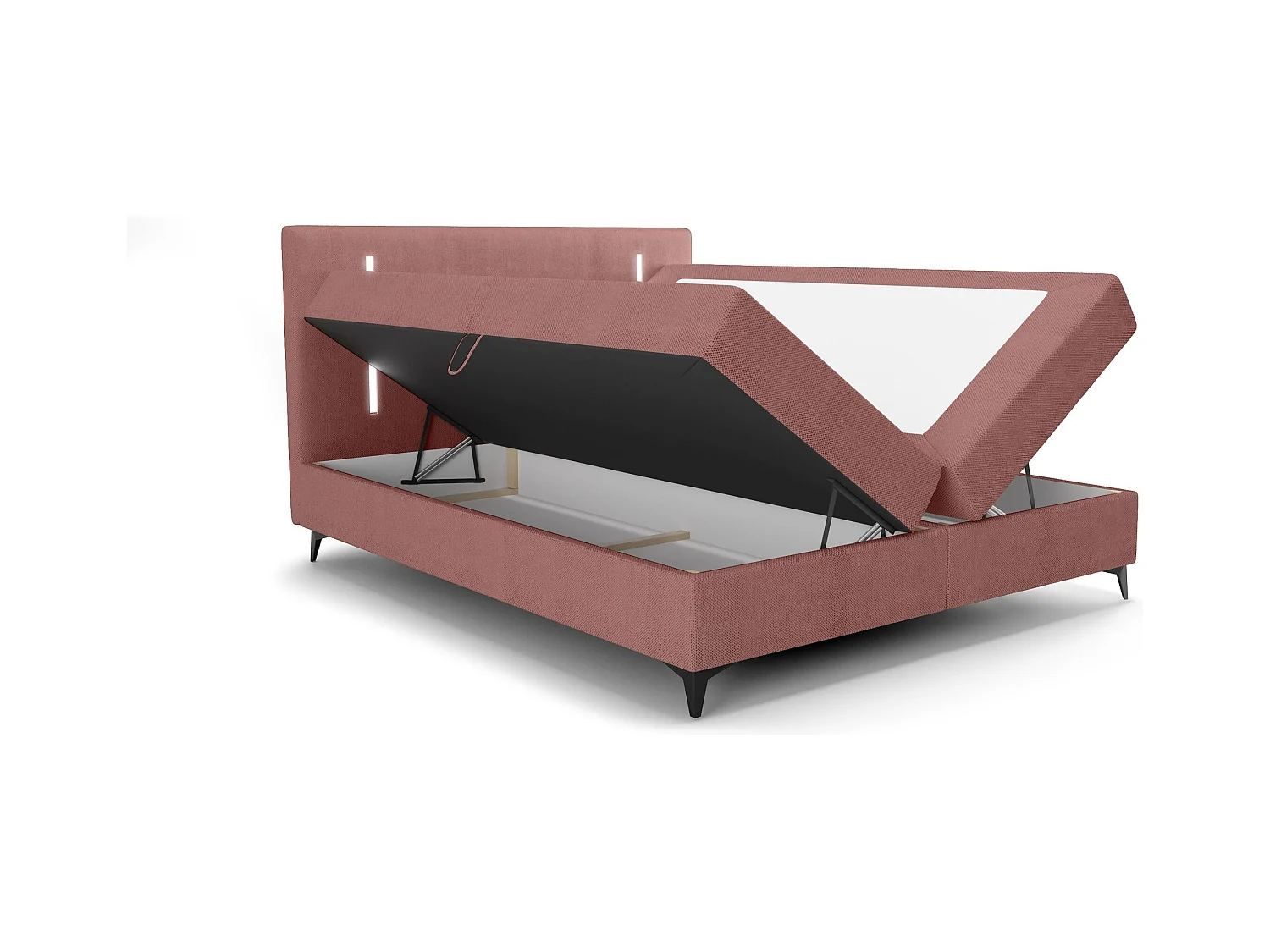 BEDANTE lit boxspring ONO 180x200 CURIO 63 rose lit coffre de lit lit double lit d'hôtel surmatelas matelas chambre à coucher rangement