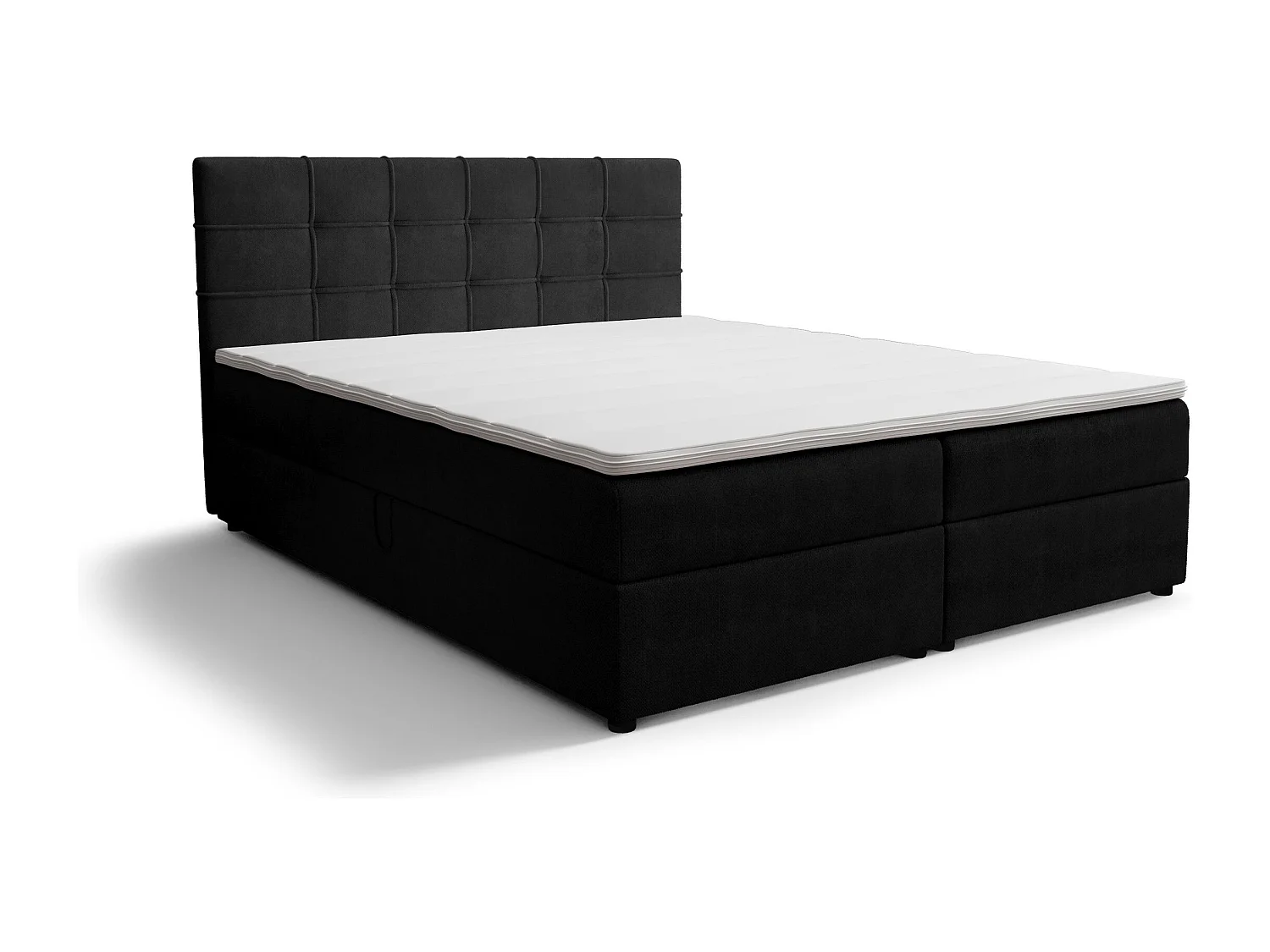 BEDANTE Boxspringbett KIDA 140x200 Curio 99 Schwarz Bett Bettkasten Ehebett Hotelbett Schlafzimmer Topper Matratze Stauraum