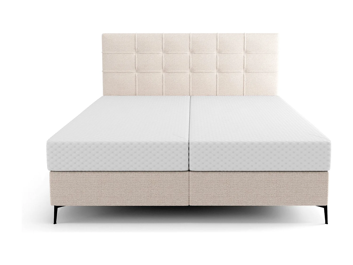 BEDANTE Boxspringbett INAO 160x200 ARAGON 03 Beige Bett Bettkasten Ehebett Hotelbett Topper Matratze Schlafzimmer Stauraum