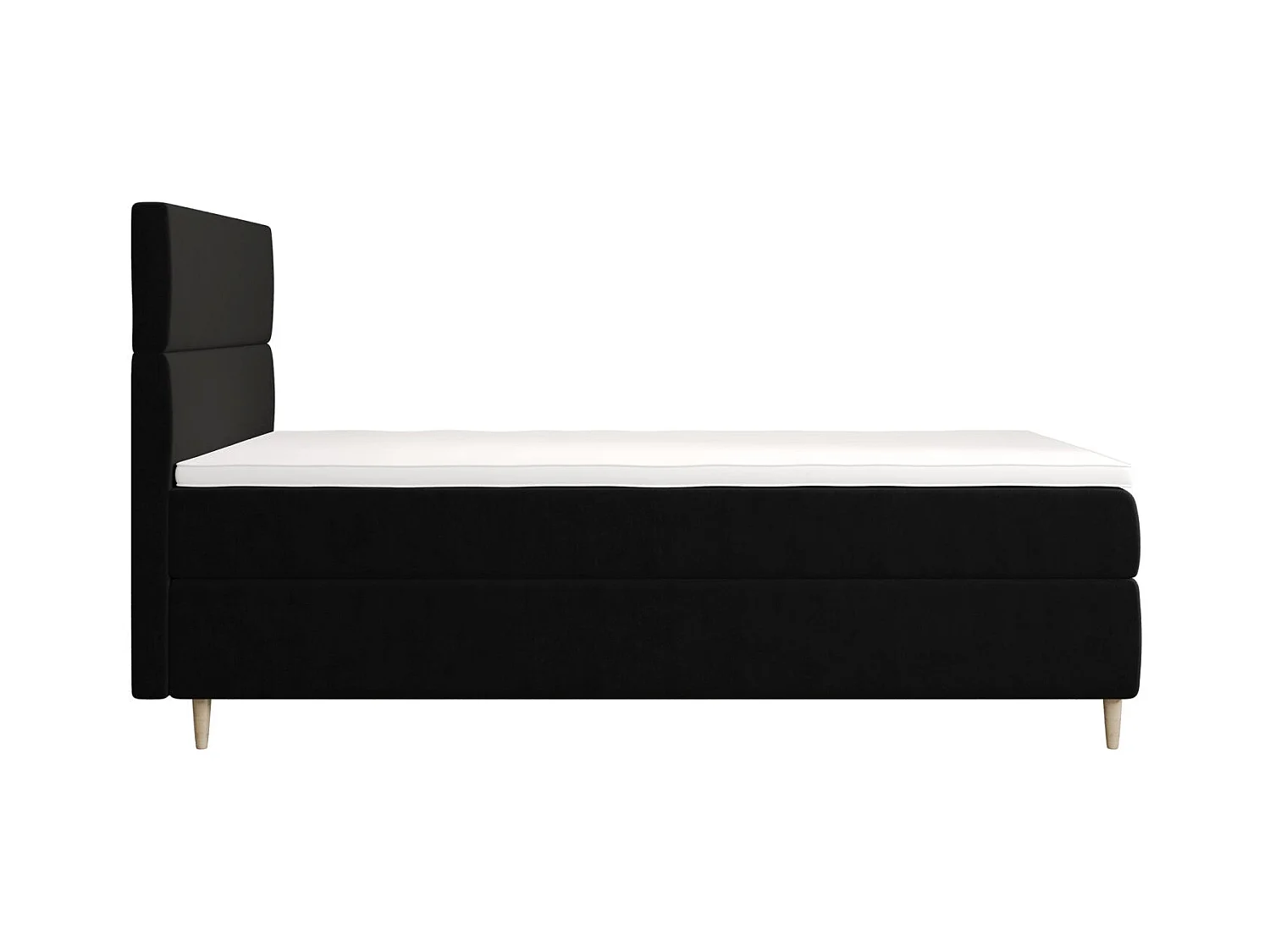 BEDANTE Lit boxspring FLO 80x200 Itaka 15 Noir Lit Coffre Lit simple Lit d'hôtel Surmatelas Matelas Chambre Rangement