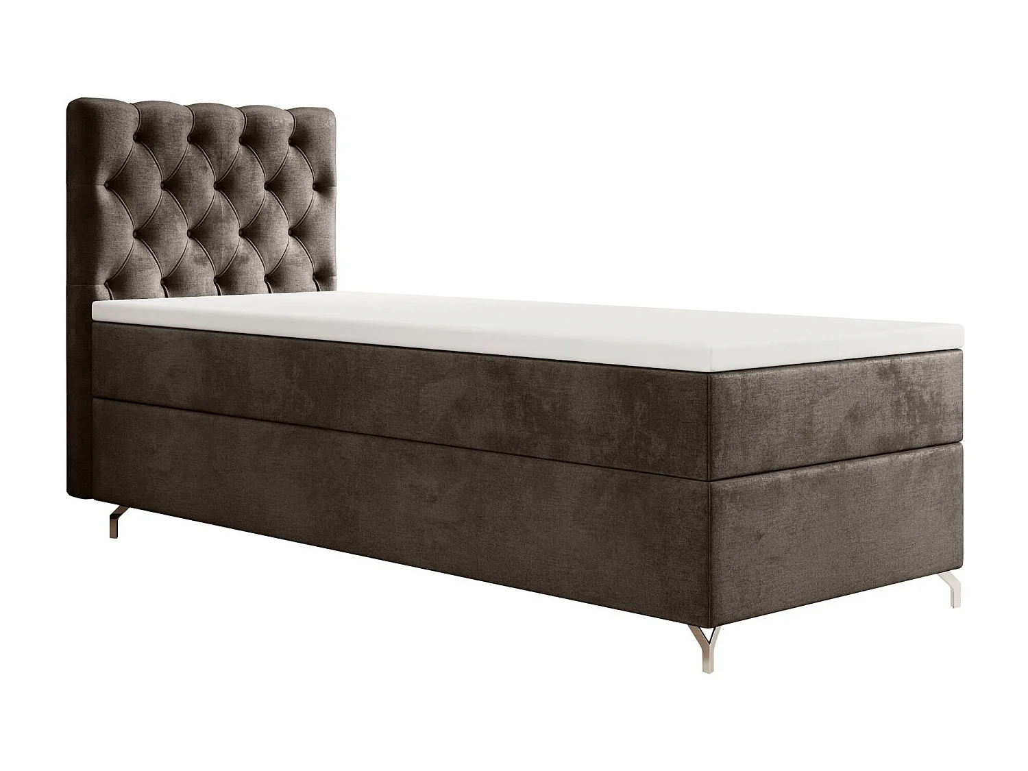 BOXBETT CHESTER 100x200 Monolith 15 avec matelas H3 et surmatelas lit avec coffre, lit simple, lit d'hôtel, chambre, avec rangement