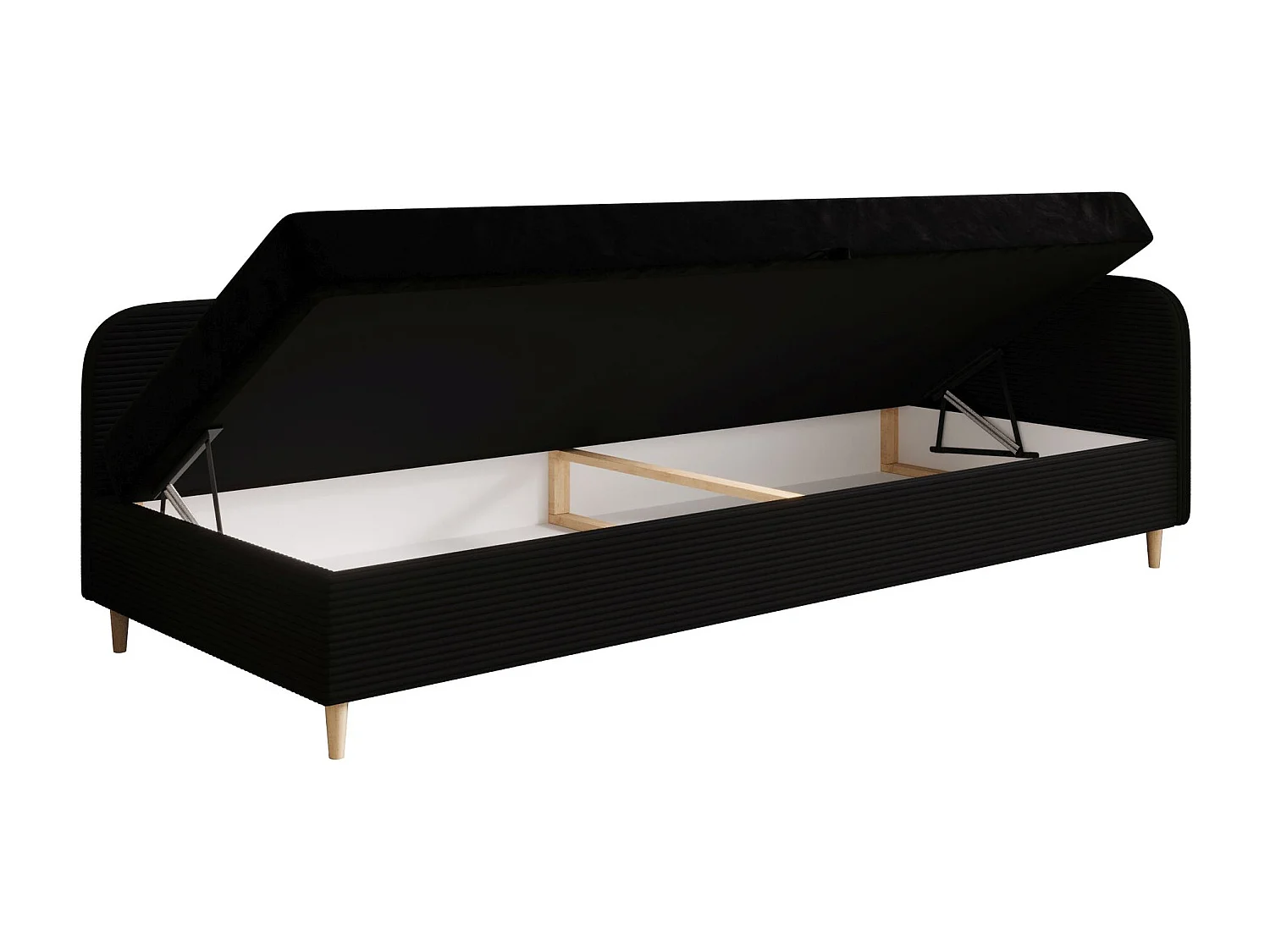 BEDANTE Bett MIKO 100x200 RIVIERA 81+LINCOLN 77 Dunkelblau Bett Jugendbett Einzelbett Hotelbett Matratze Schlafzimmer Stauraum