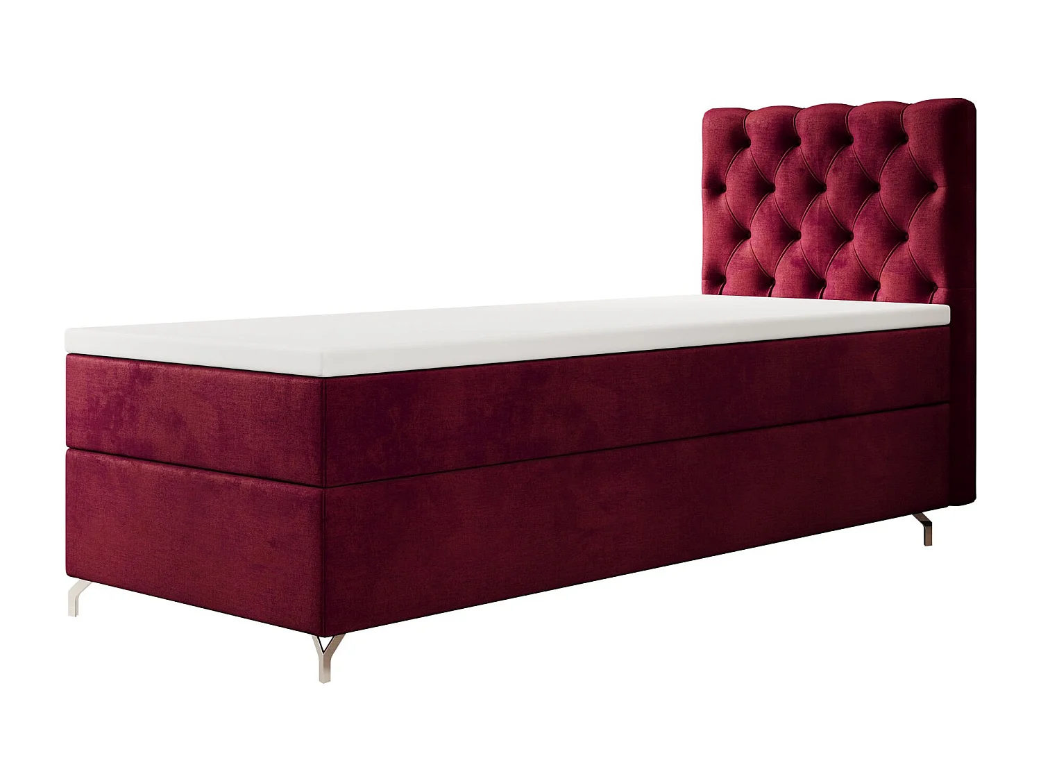 BOXBETT CHESTER 90x200 Monolith 59 avec matelas H3 et surmatelas lit avec coffre, lit simple, lit d'hôtel, chambre, avec rangement