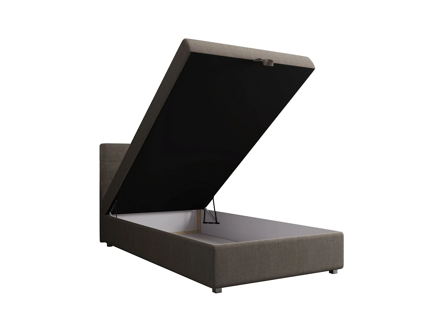 BEDANTE Lit boxspring FADO 2 80x200 Cosmic 03 Brun Lit Coffre Lit simple Lit d’hôtel