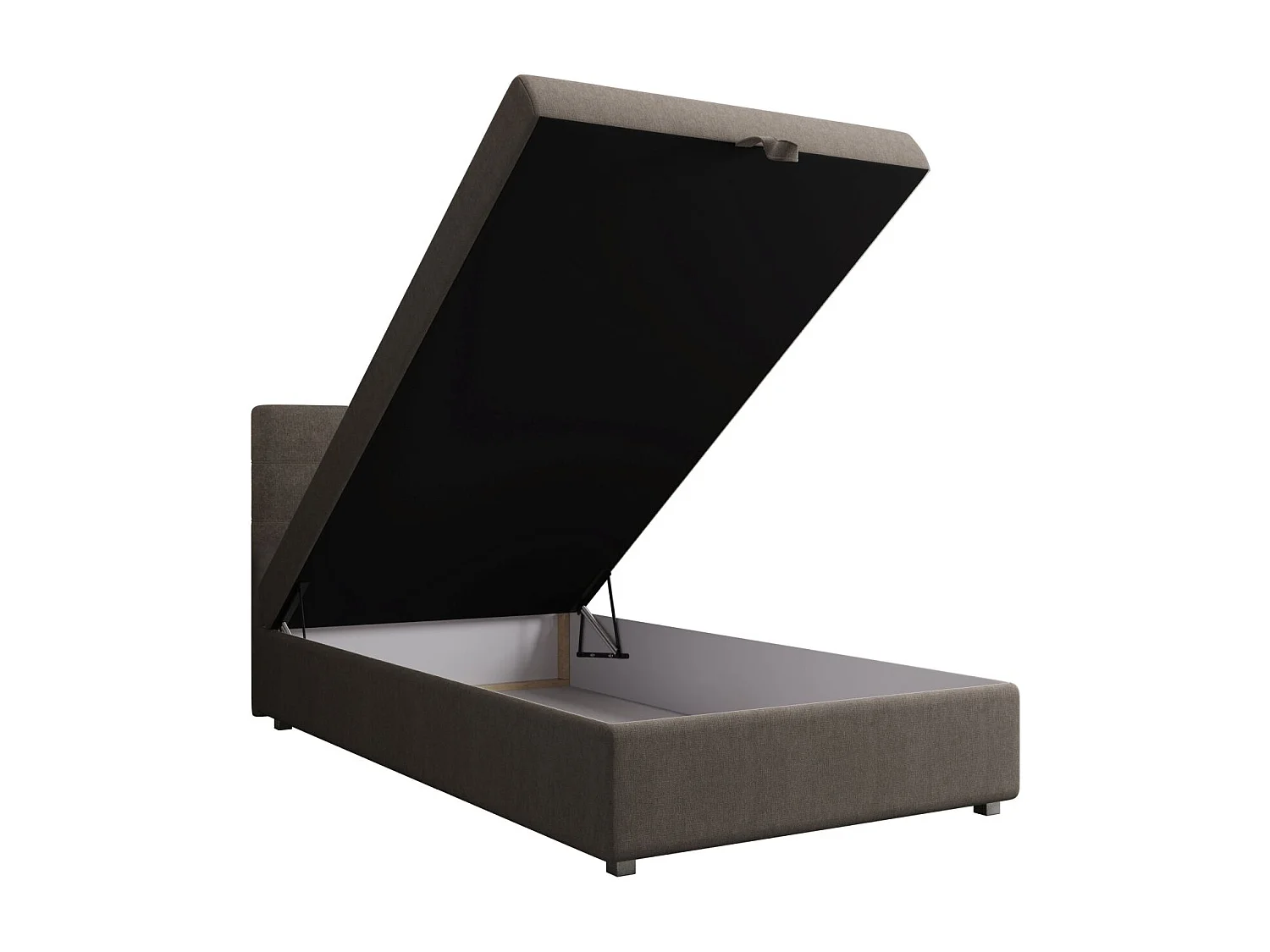 BEDANTE Lit boxspring FADO 2 80x200 Cosmic 03 Brun Lit Coffre Lit simple Lit d’hôtel