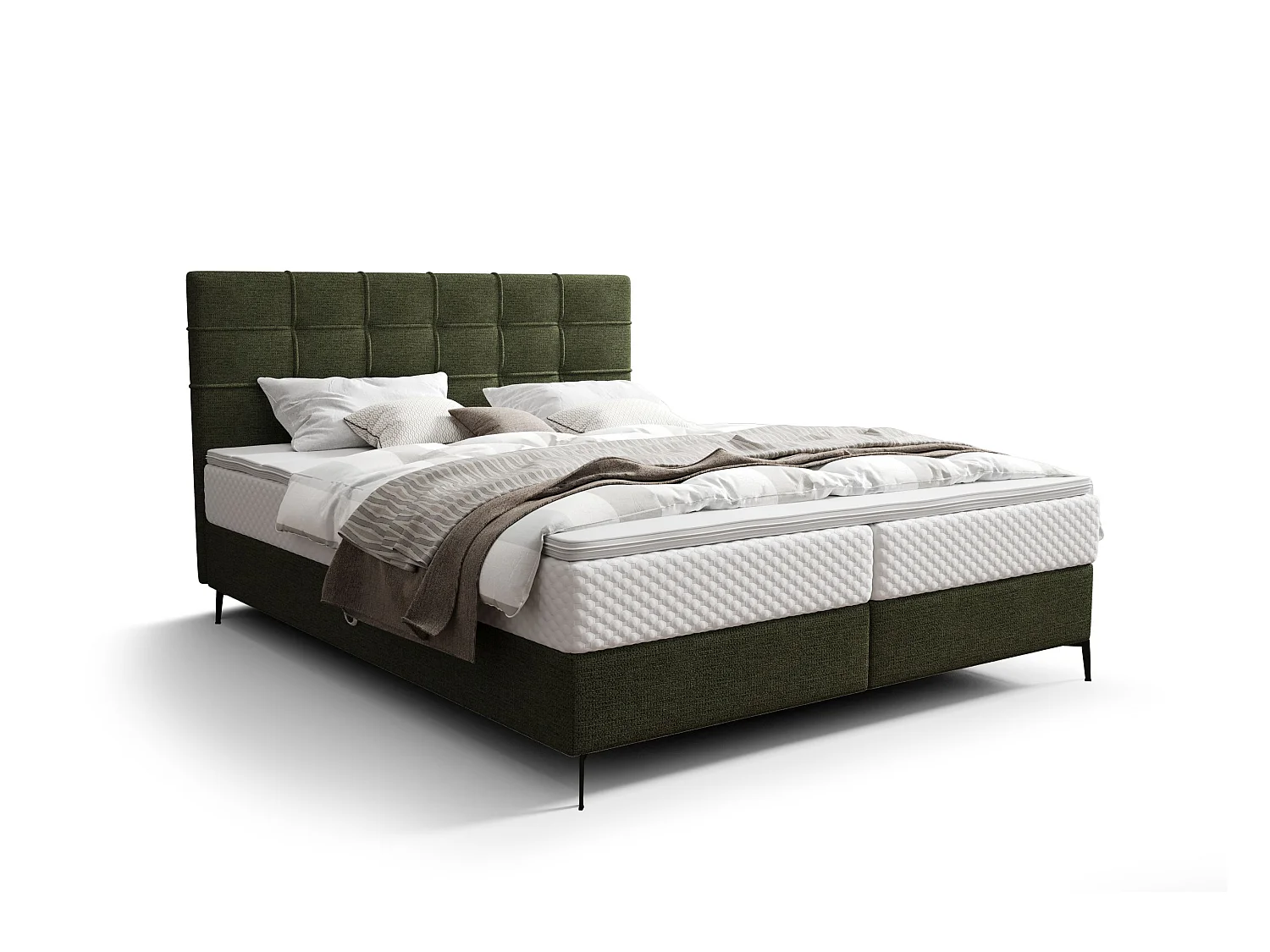 BEDANTE Lit boxspring INAO 140x200 ARAGON 39 Lit Coffre Lit double Lit d’hôtel Surmatelas Matelas Chambre à coucher Rangement