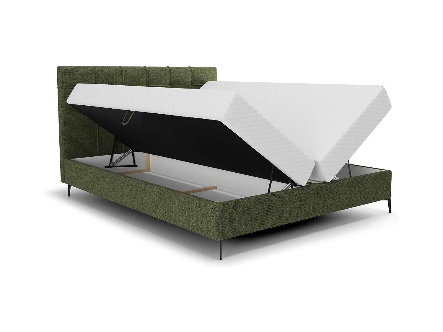 BEDANTE Lit boxspring INAO 140x200 ARAGON 39 Lit Coffre Lit double Lit d’hôtel Surmatelas Matelas Chambre à coucher Rangement