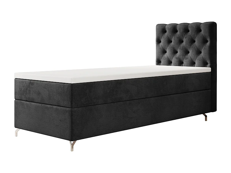 BOXBETT CHESTER 90x200 Monolith 97 avec matelas H3 et surmatelas lit avec coffre, lit simple, lit d'hôtel, chambre, avec rangement