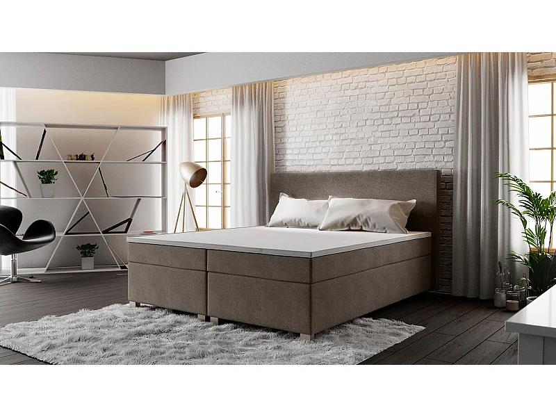 BEDANTE Boxspringbett SIMPLE 180x200 COSMIC 03 Braun Bett Bettkasten Ehebett Hotelbett Topper Matratze Schlafzimmer Stauraum