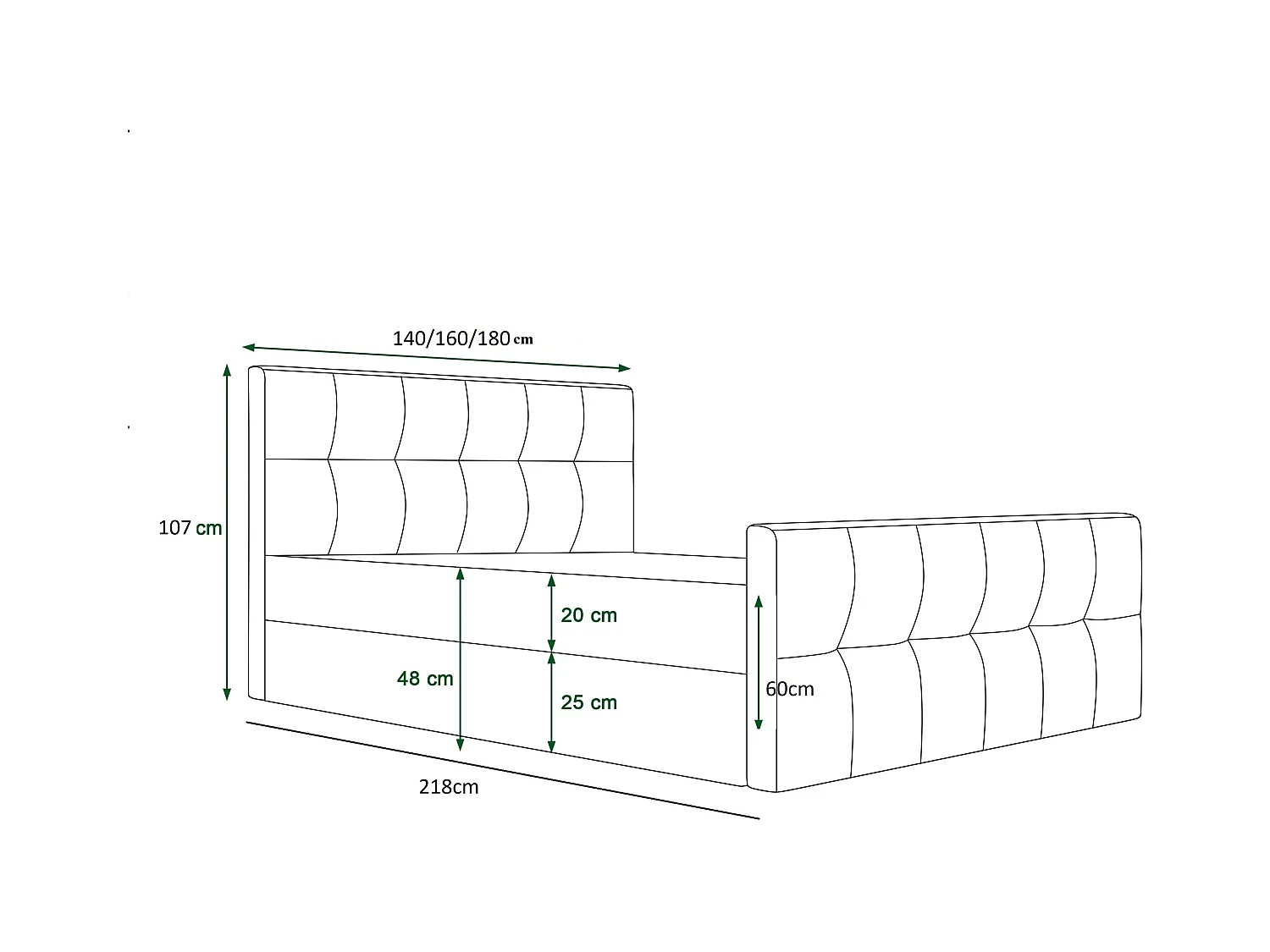 BEDANTE Lit boxspring MANHATTAN 160x200 Monolith 70 Bleu clair Lit Coffre Lit double Lit d’hôtel Surmatelas Matelas Chambre Rangement