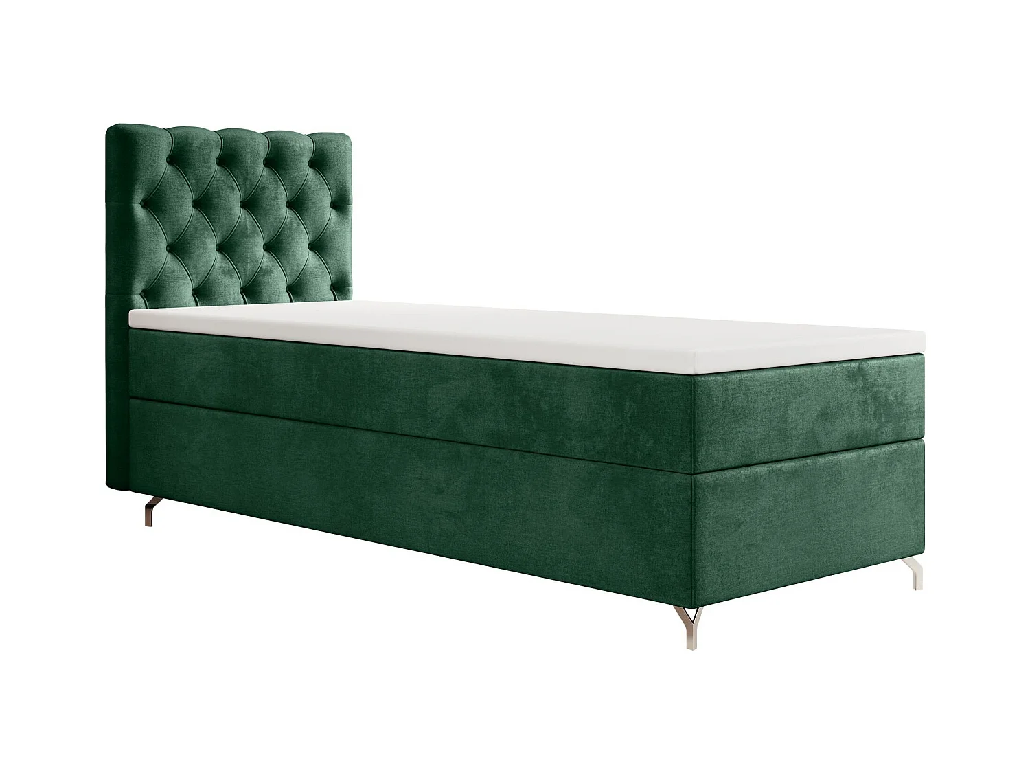 BOXBETT CHESTER 120x200 Monolith 37 avec matelas H3 et surmatelas lit avec coffre, lit simple, lit d'hôtel, chambre, avec rangement