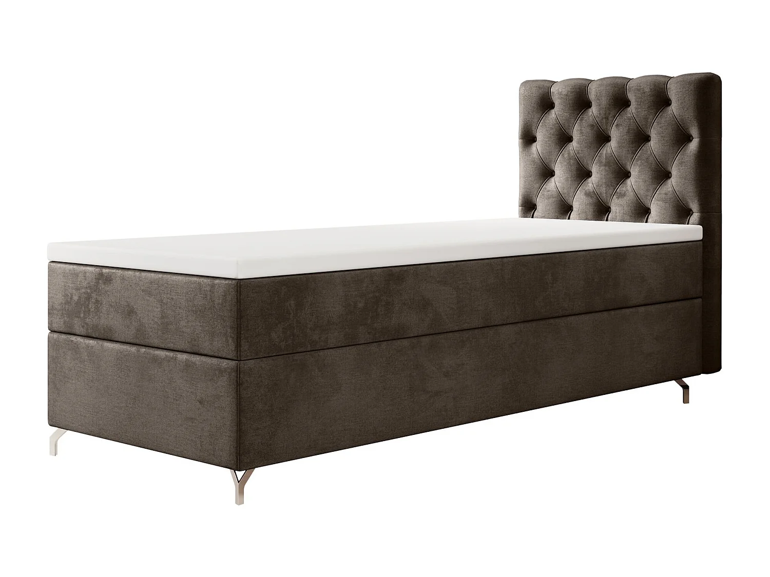 BOXBETT CHESTER 90x200 Monolith 15 avec matelas H3 et surmatelas lit avec coffre, lit simple, lit d'hôtel, chambre, avec rangement