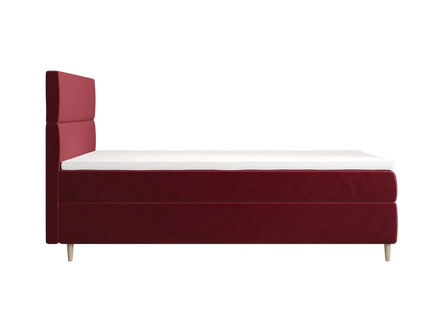 BEDANTE Lit boxspring FLO 80x200 Itaka 34 Rouge Lit Coffre Lit simple Lit d'hôtel Surmatelas Matelas Chambre Rangement