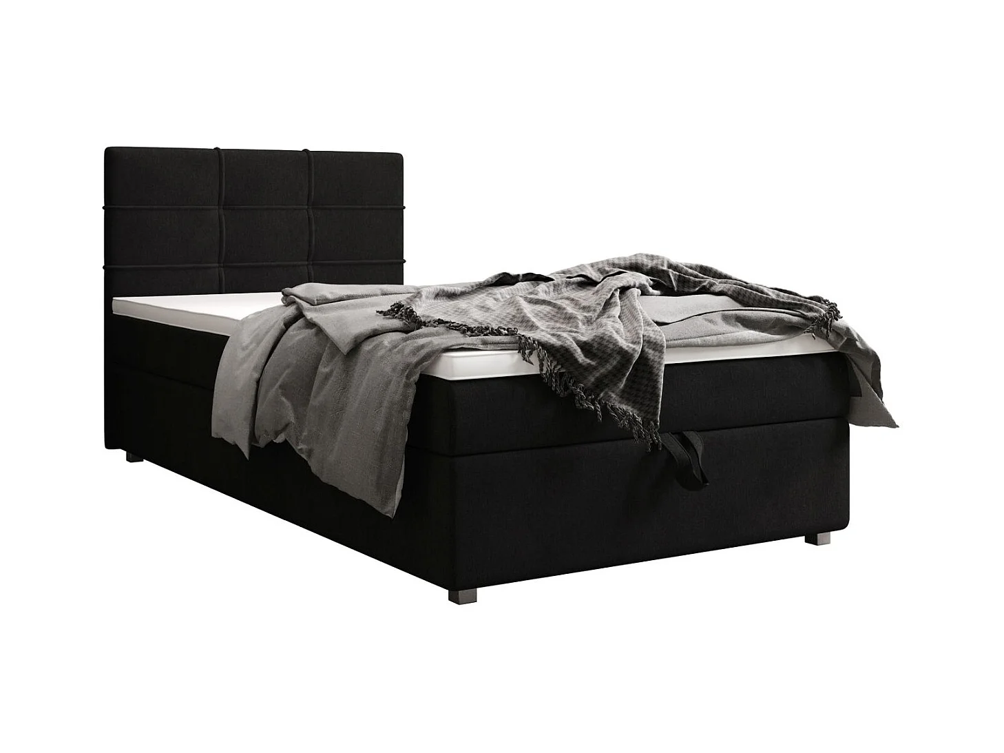 BEDANTE Lit boxspring FADO 1 80x200 Cosmic 100 Noir Lit Coffre Lit simple Lit d’hôtel