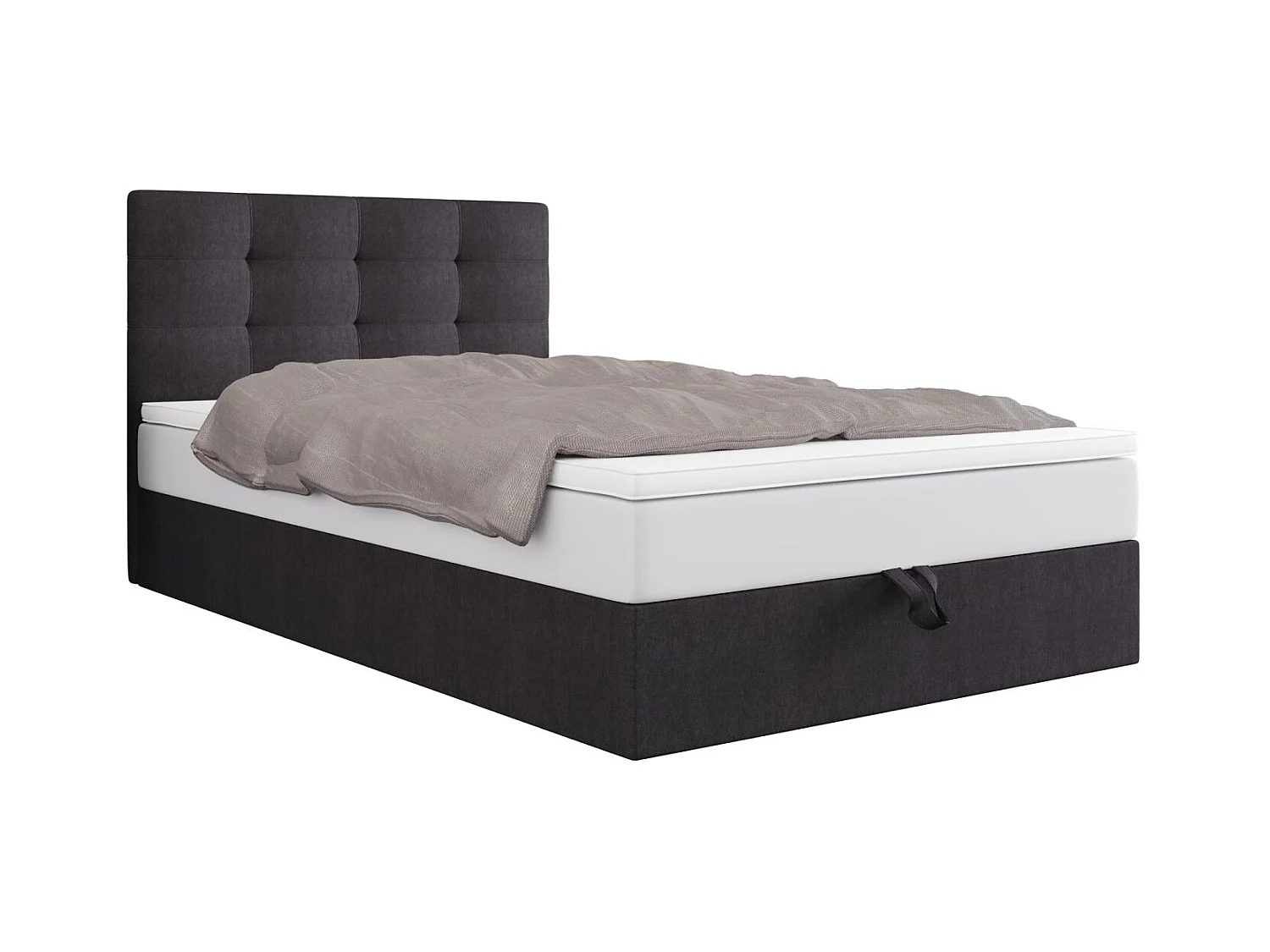 BEDANTE lit boxspring DUO 1 80x200 Cosmic 97 gris lit avec coffre lit double lit d’hôtel surmatelas matelas chambre espace de rangement