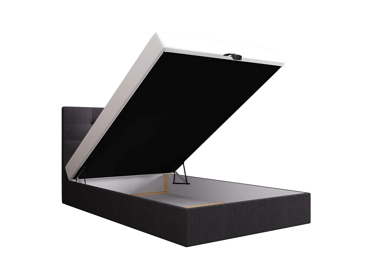 BEDANTE lit boxspring DUO 1 80x200 Cosmic 97 gris lit avec coffre lit double lit d’hôtel surmatelas matelas chambre espace de rangement