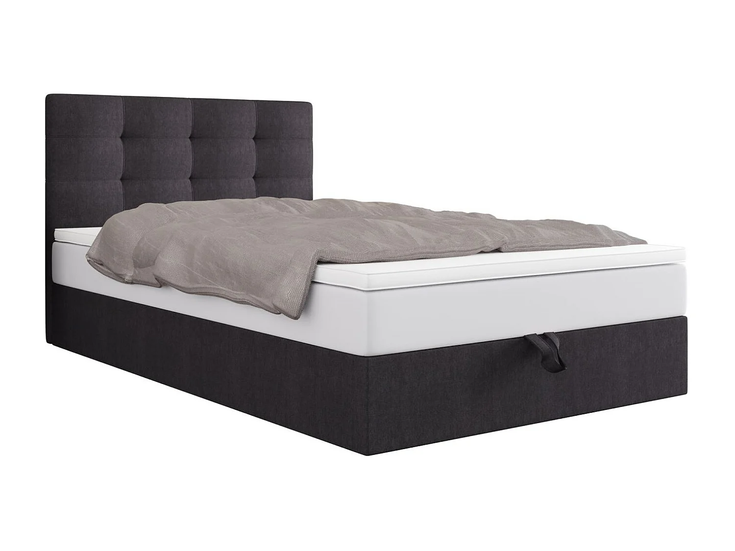 BEDANTE lit boxspring DUO 1 80x200 Cosmic 97 gris lit avec coffre lit double lit d’hôtel surmatelas matelas chambre espace de rangement