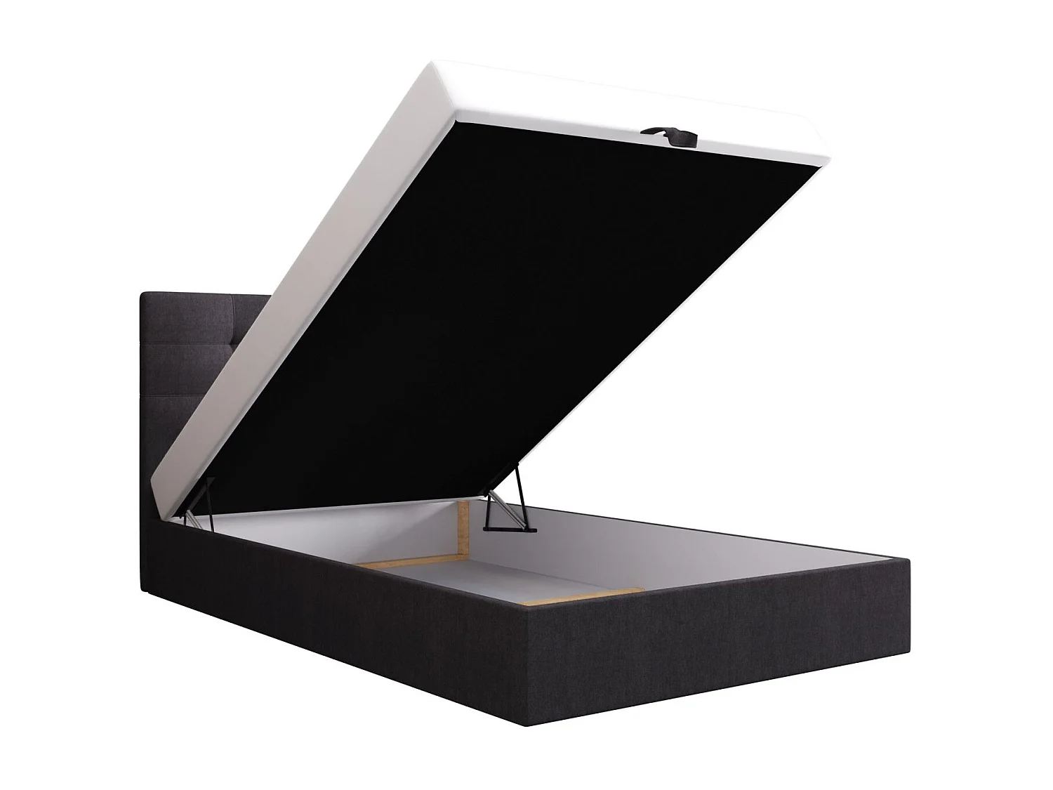 BEDANTE lit boxspring DUO 1 80x200 Cosmic 97 gris lit avec coffre lit double lit d’hôtel surmatelas matelas chambre espace de rangement