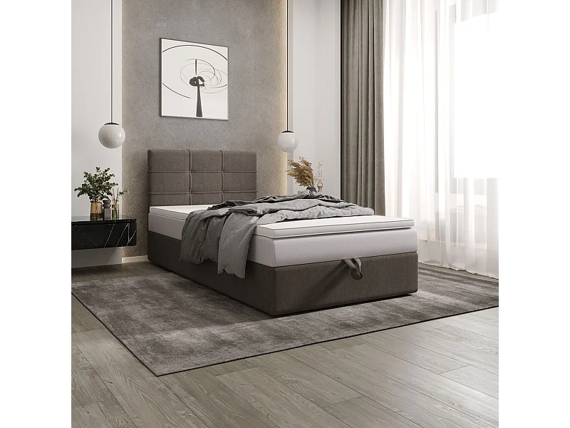 BEDANTE Boxspringbett DUO 2 80x200 Cosmic 03 Braun Bett Bettkasten Ehebett Hotelbett Topper Matratze Schlafzimmer Stauraum