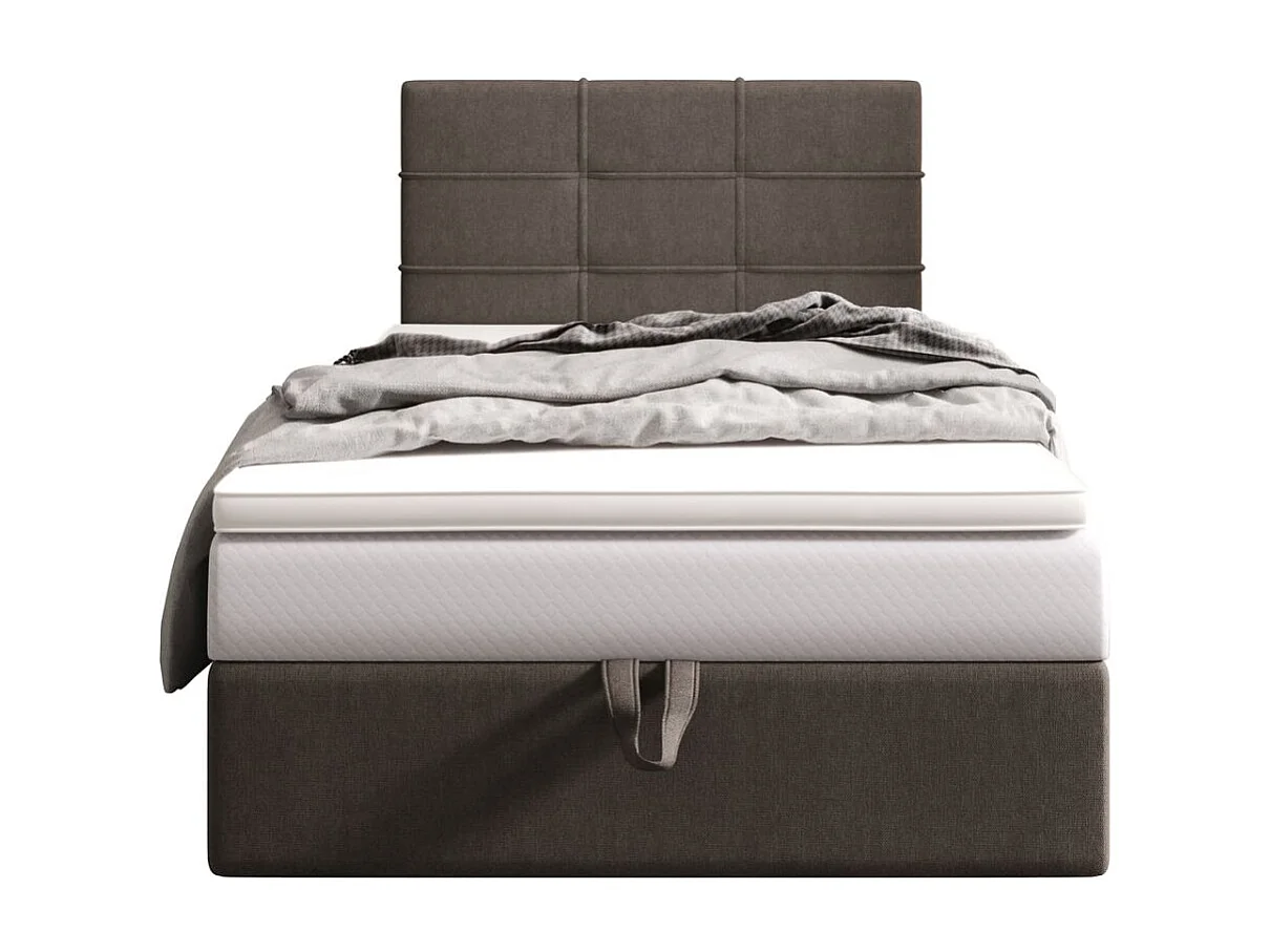 BEDANTE lit boxspring DUO 2 80x200 Cosmic 03 marron lit avec coffre lit double lit d’hôtel surmatelas matelas chambre espace de rangement