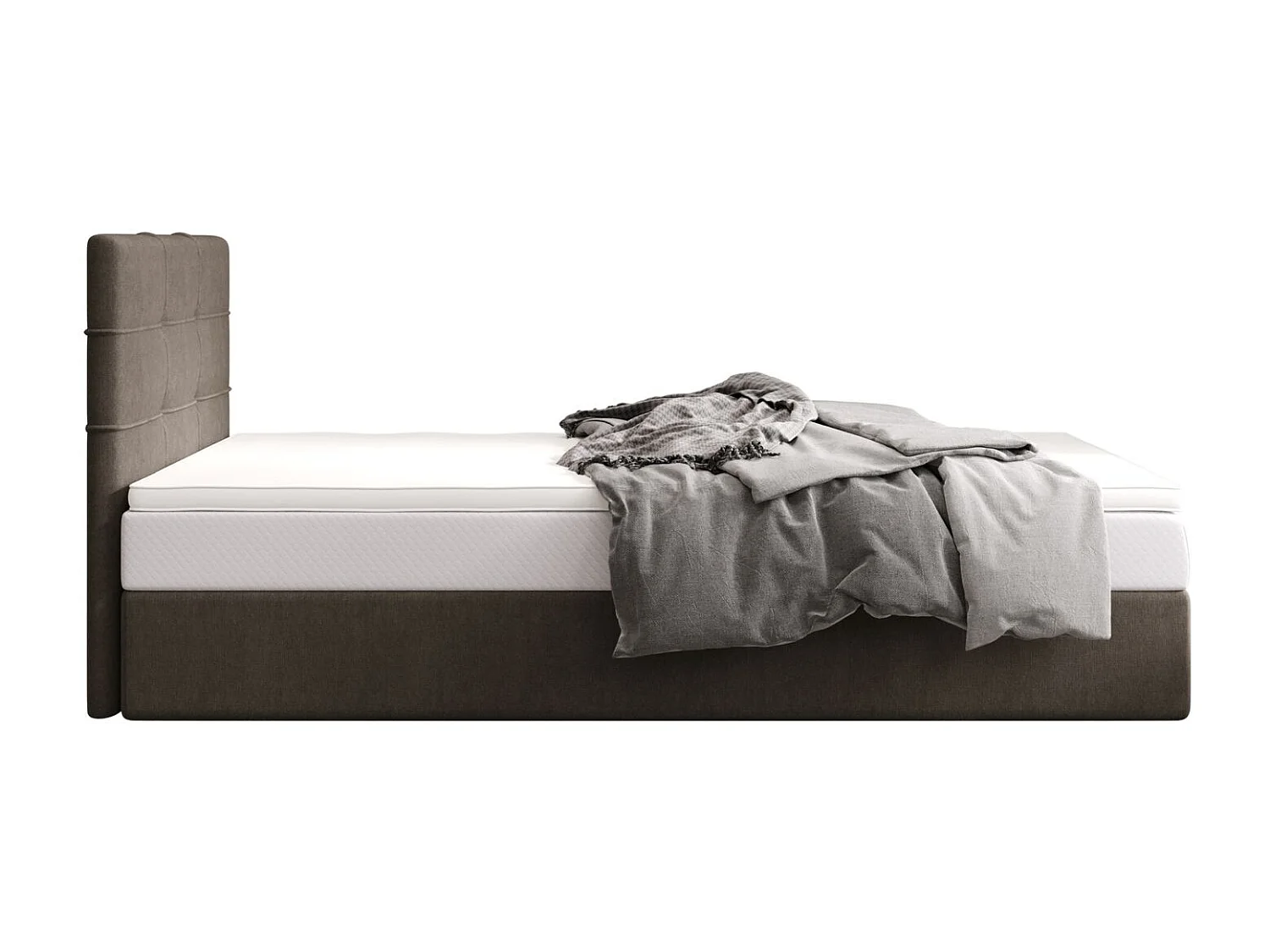 BEDANTE lit boxspring DUO 2 80x200 Cosmic 03 marron lit avec coffre lit double lit d’hôtel surmatelas matelas chambre espace de rangement