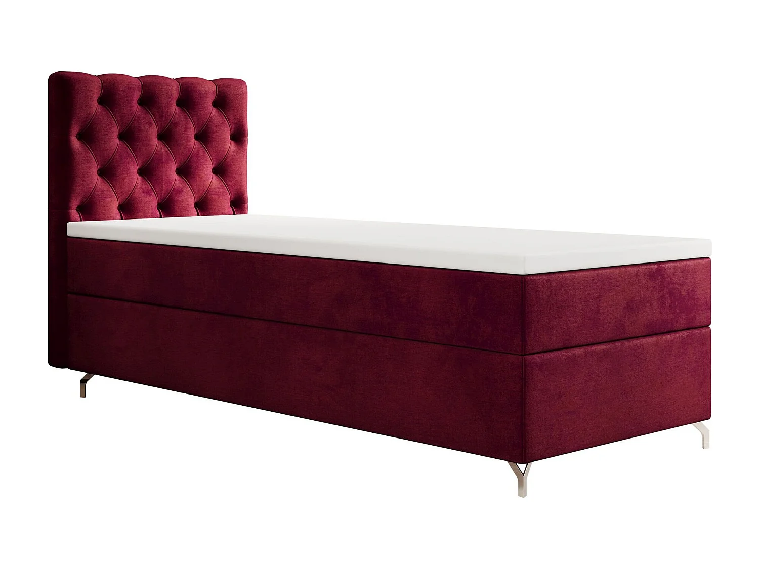 BOXBETT CHESTER 120x200 Monolith 59 avec matelas H3 et surmatelas lit avec coffre, lit simple, lit d'hôtel, chambre, avec rangement