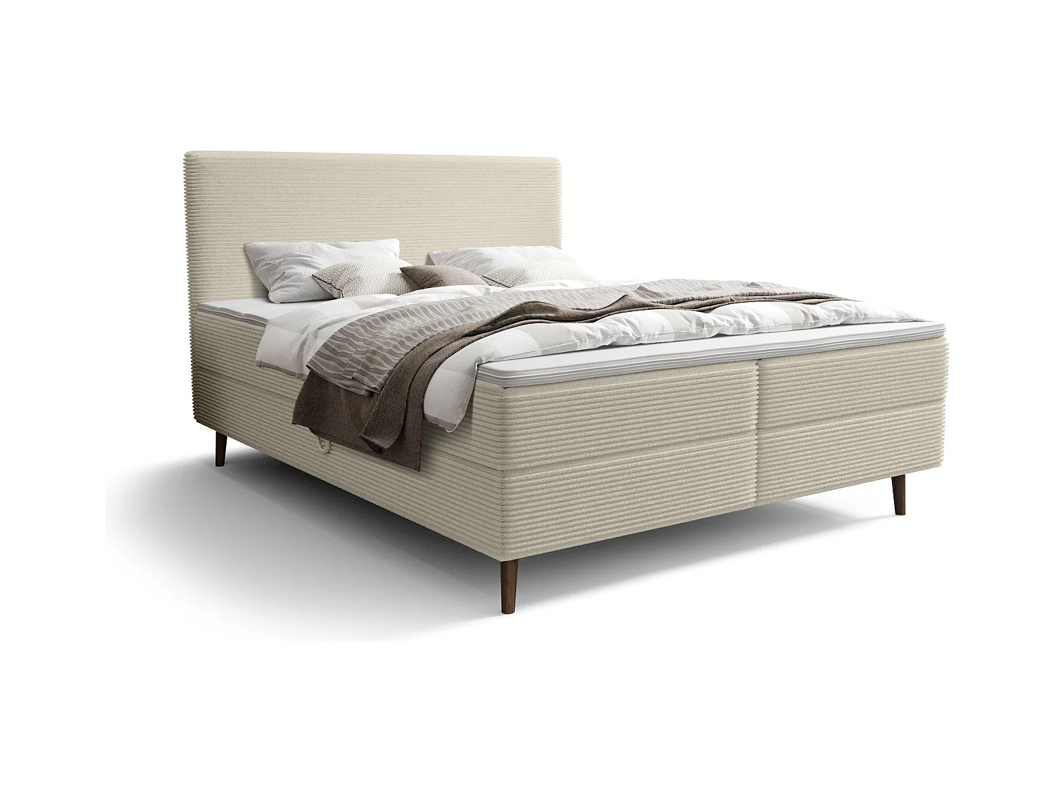 BEDANTE lit boxspring NARA 140x200 POSO 105 écru lit coffre de lit lit double lit d'hôtel surmatelas matelas chambre à coucher rangement