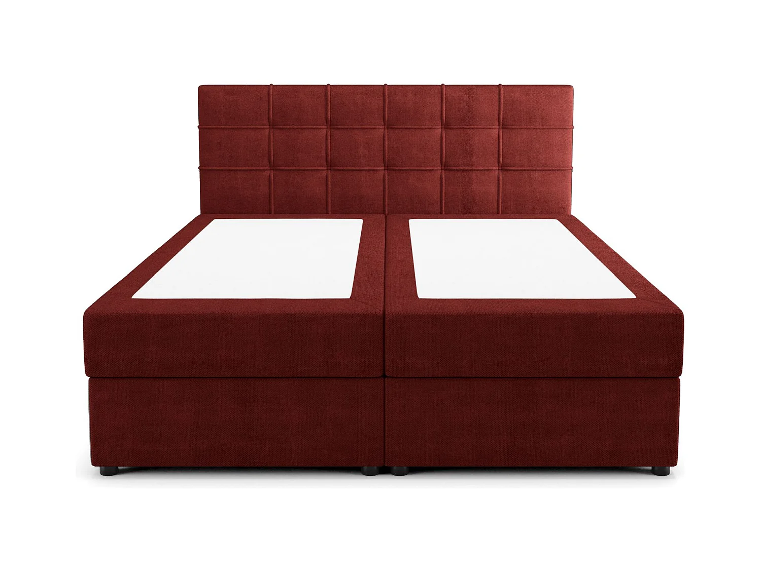 BEDANTE Lit boxspring KIDA 200x200 Curio 57 Rouge Lit Litkasten Lit double Lit d'hôtel Chambre à coucher Espace de rangement