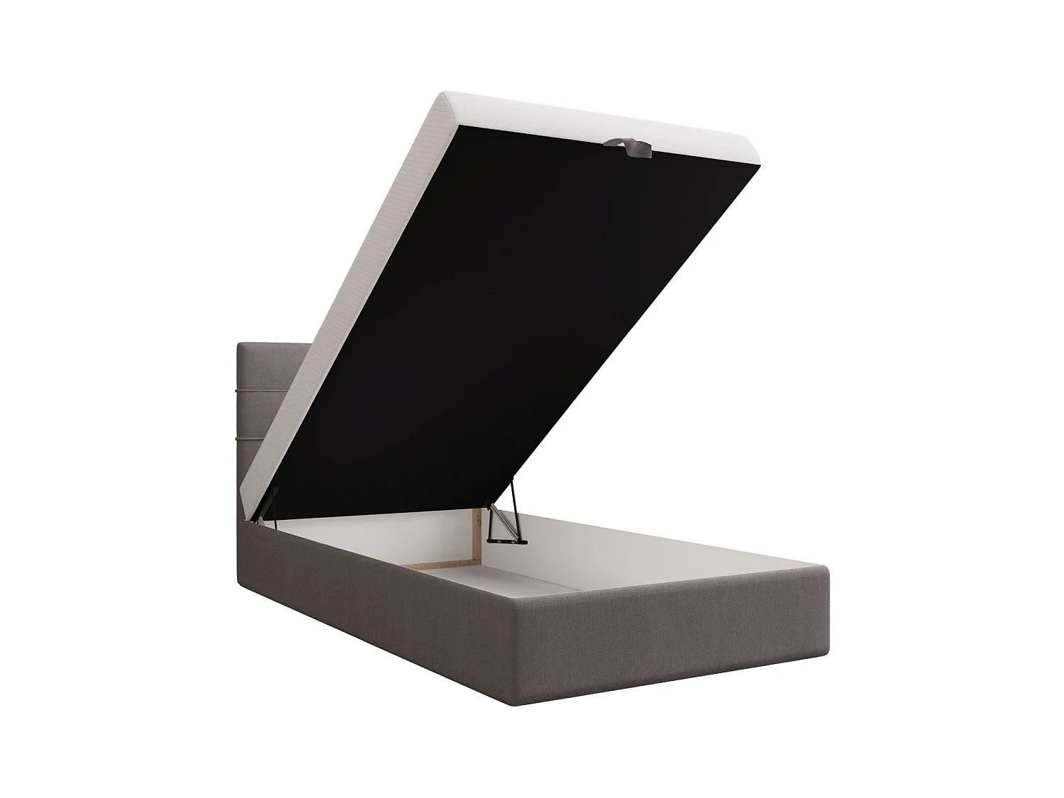 BEDANTE lit boxspring DUO 2 80x200 Cosmic 160 gris clair lit avec coffre lit double lit d’hôtel surmatelas matelas chambre espace de rangement