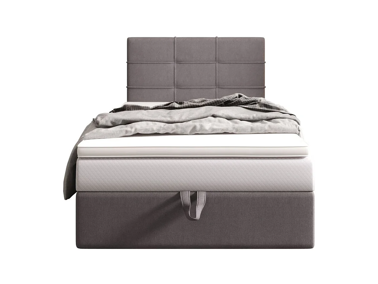 BEDANTE lit boxspring DUO 2 80x200 Cosmic 160 gris clair lit avec coffre lit double lit d’hôtel surmatelas matelas chambre espace de rangement