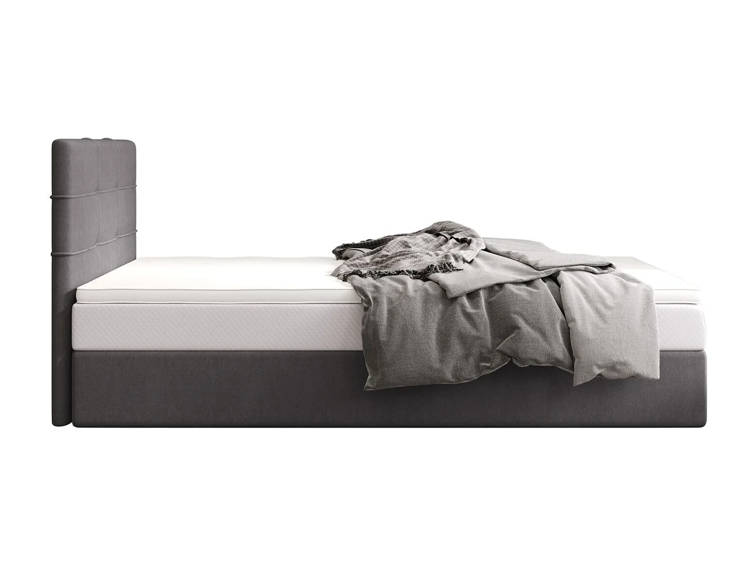 BEDANTE lit boxspring DUO 2 80x200 Cosmic 160 gris clair lit avec coffre lit double lit d’hôtel surmatelas matelas chambre espace de rangement