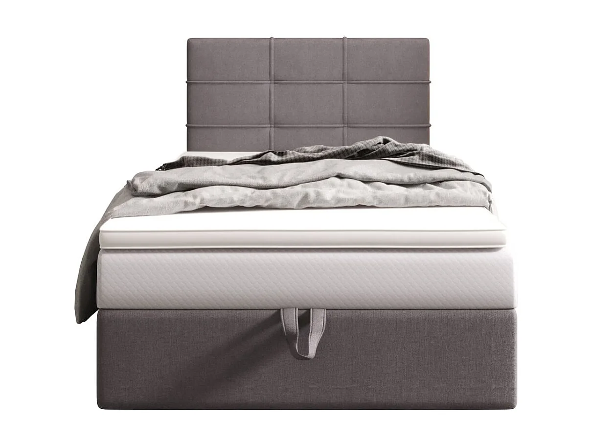 BEDANTE lit boxspring DUO 2 80x200 Cosmic 160 gris clair lit avec coffre lit double lit d’hôtel surmatelas matelas chambre espace de rangement