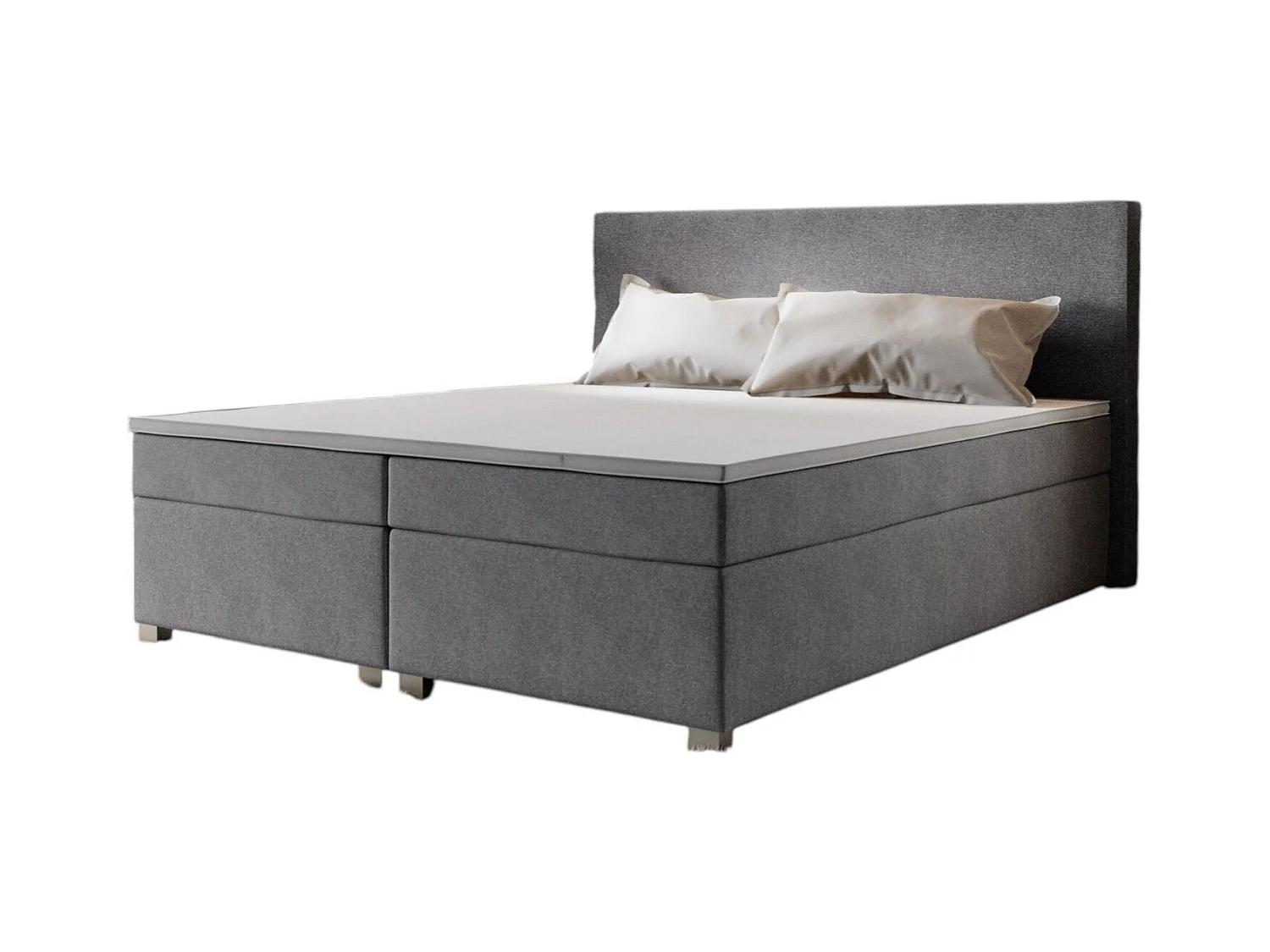 BEDANTE lit boxspring SIMPLE 180x200 COSMIC 160 gris clair lit coffre de lit lit double lit d'hôtel surmatelas matelas chambre à coucher rangement