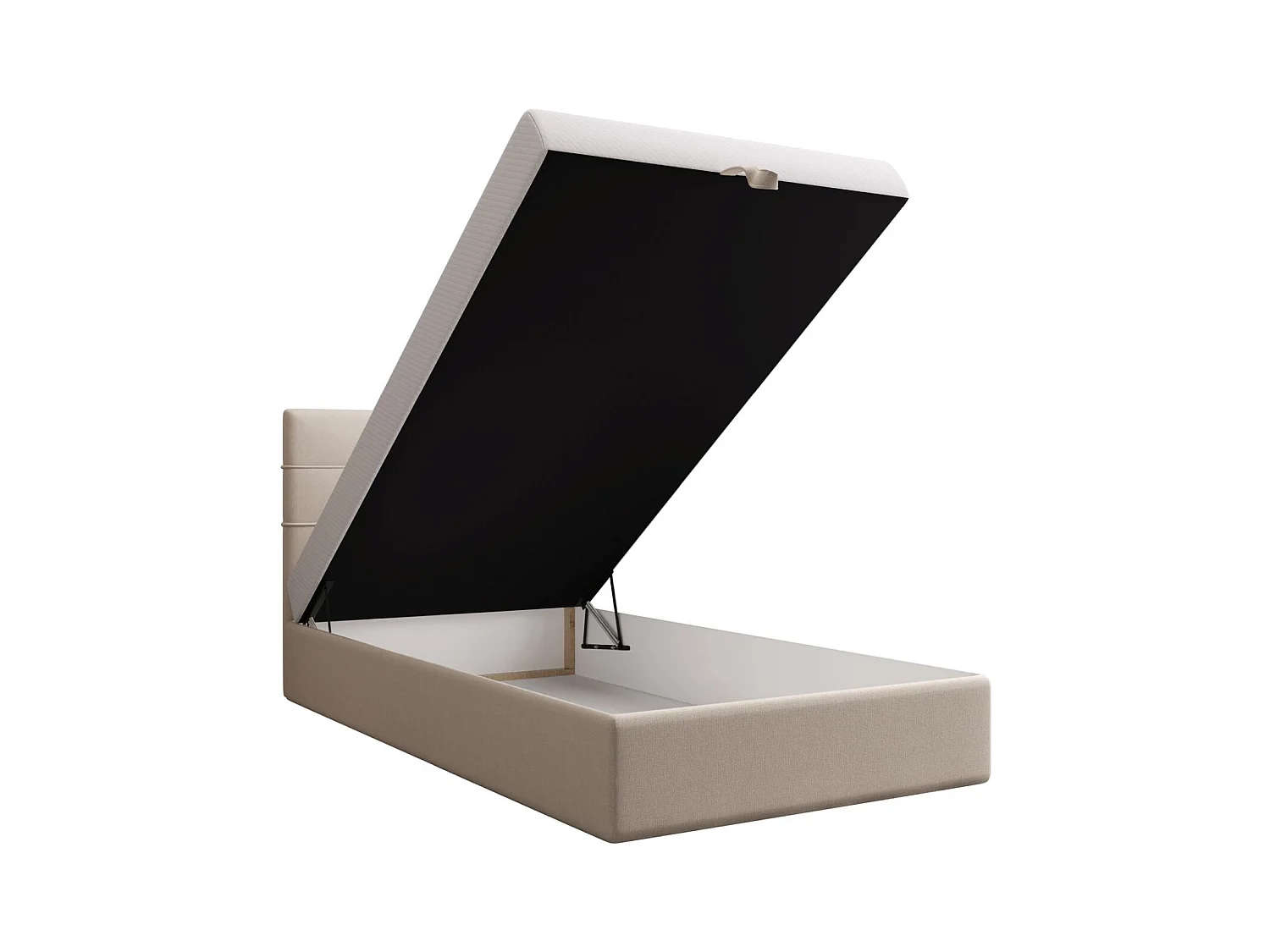 BEDANTE lit boxspring DUO 2 80x200 Cosmic 10 beige lit avec coffre lit double lit d’hôtel surmatelas matelas chambre espace de rangement