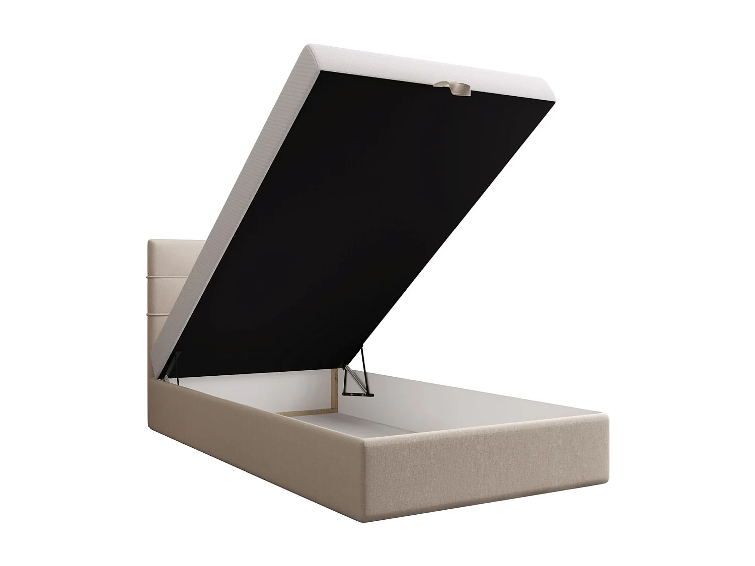 BEDANTE lit boxspring DUO 2 80x200 Cosmic 10 beige lit avec coffre lit double lit d’hôtel surmatelas matelas chambre espace de rangement