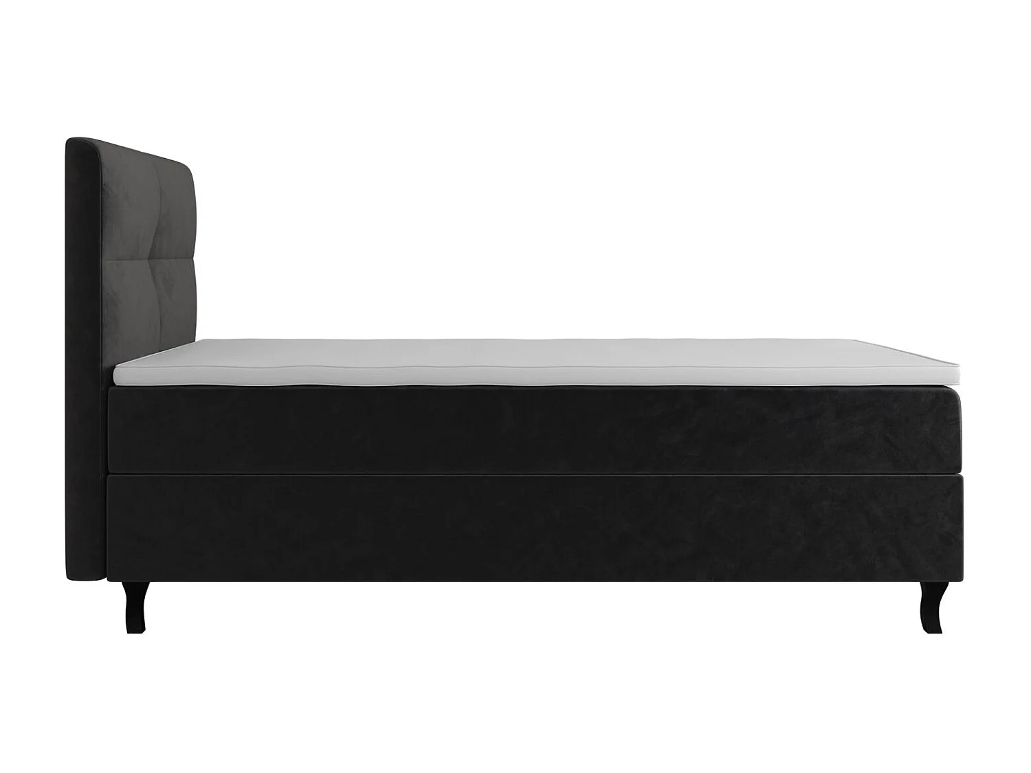 BEDANTE Boxspringbett LIMBA 80x200 Monolith 97 Dunkelgrau Bett Bettkasten Einzellbett Hotelbett Topper Matratze Schlafzimmer Stauraum