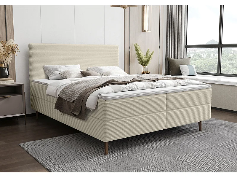 BEDANTE lit boxspring NARA 180x200 POSO 105 écru lit coffre de lit lit double lit d'hôtel surmatelas matelas chambre à coucher rangement