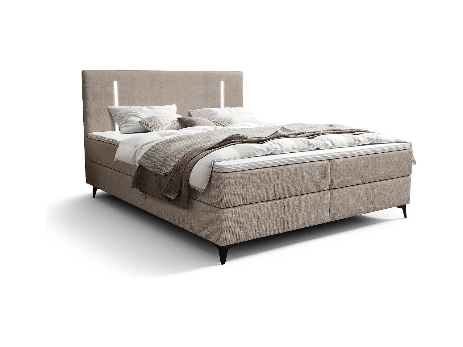 BEDANTE lit boxspring ONO 180x200 CURIO 11 marron lit coffre de lit lit double lit d'hôtel surmatelas matelas chambre à coucher rangement