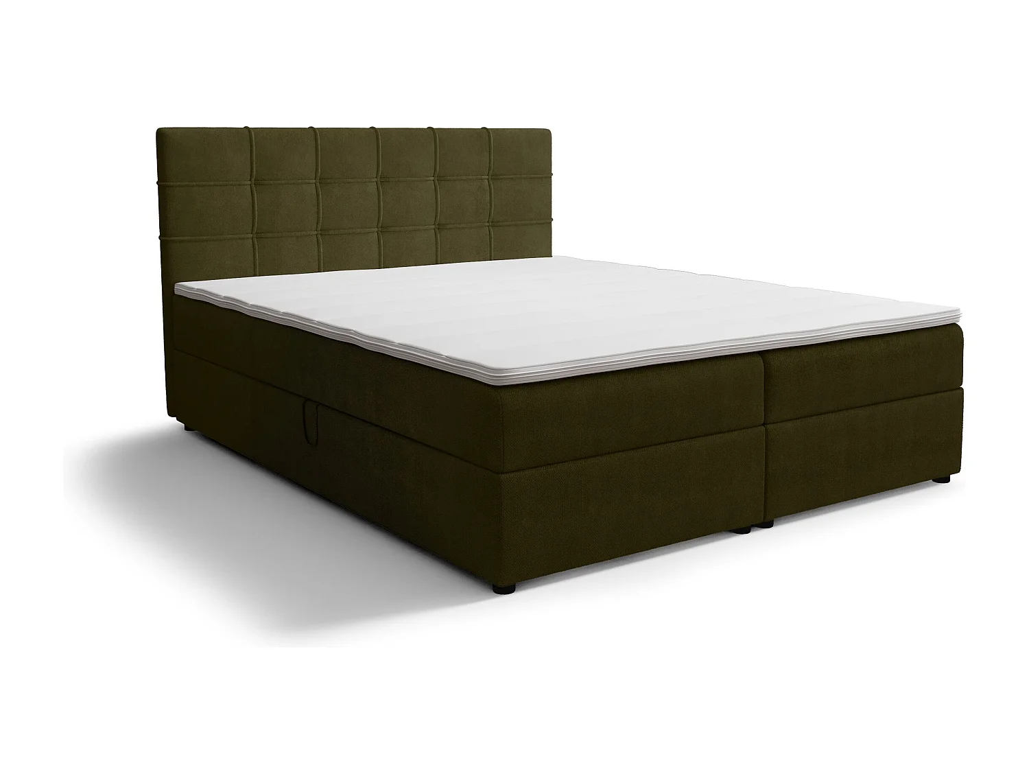 BEDANTE Boxspringbett KIDA 140x200 Curio 39 Dunkelgrün Bett Bettkasten Ehebett Hotelbett Schlafzimmer Topper Matratze Stauraum
