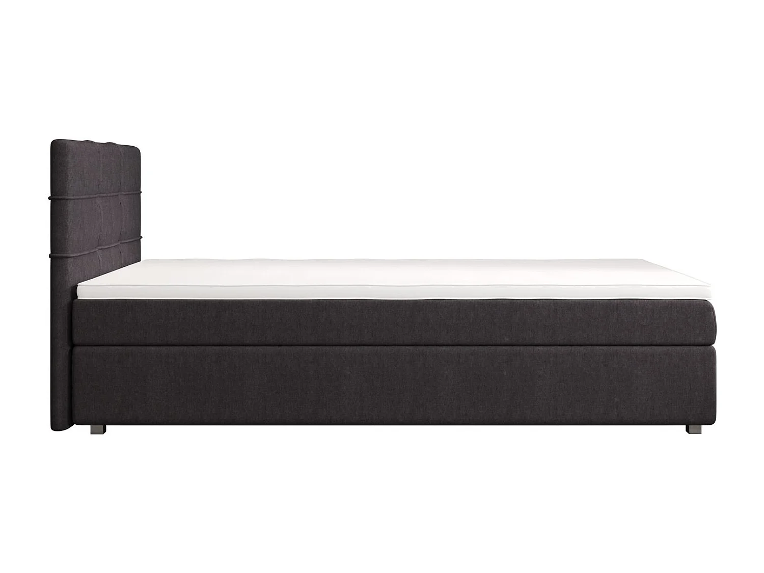 BEDANTE Boxspringbett FADO 22 80x200 Cosmic 97 Grau Bett Bettkasten Einzellbett Hotelbett Topper Matratze Schlafzimmer Stauraum