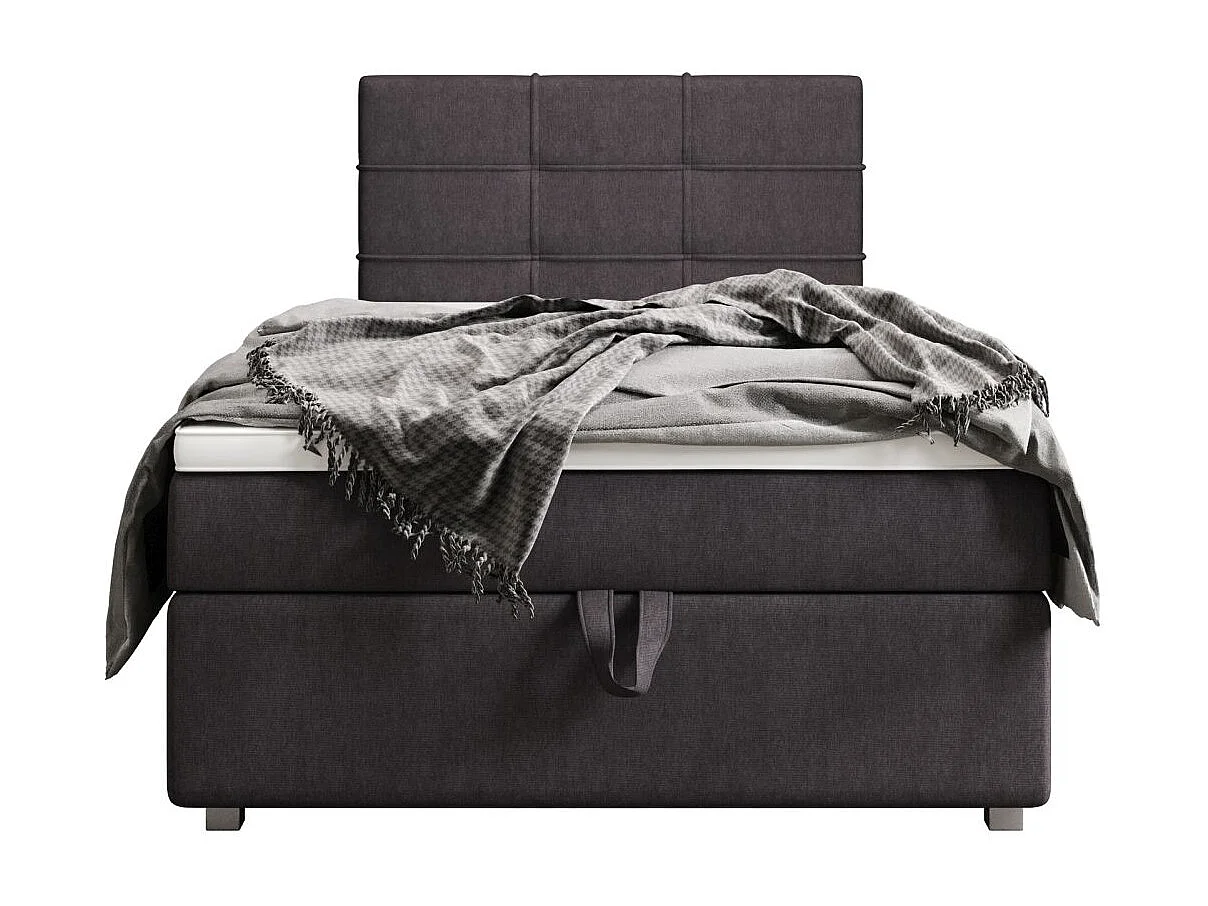 BEDANTE Boxspringbett FADO 22 80x200 Cosmic 97 Grau Bett Bettkasten Einzellbett Hotelbett Topper Matratze Schlafzimmer Stauraum