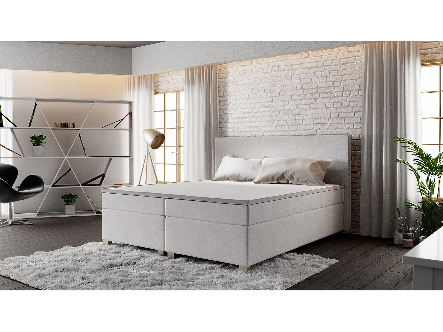 BEDANTE Boxspringbett SIMPLE 180x200 COSMIC 10 Beige Bett Bettkasten Ehebett Hotelbett Topper Matratze Schlafzimmer Stauraum