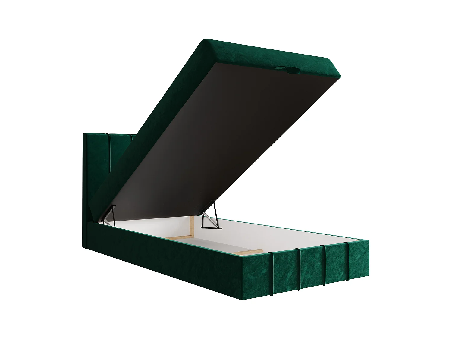 BEDANTE lit boxspring BAHAMA 80x200 Monolith 37 vert lit avec coffre lit simple lit d’hôtel surmatelas matelas chambre espace de rangement
